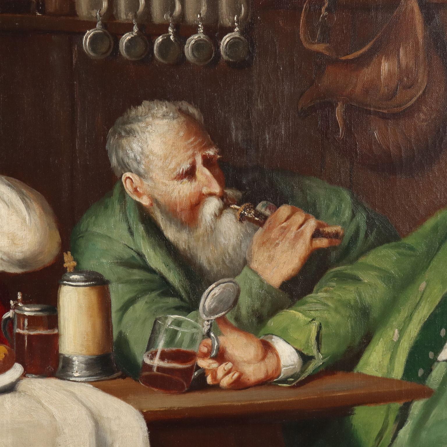 Pintura de Eduard Huber-Andorf Escena en taberna 1929 en venta 4