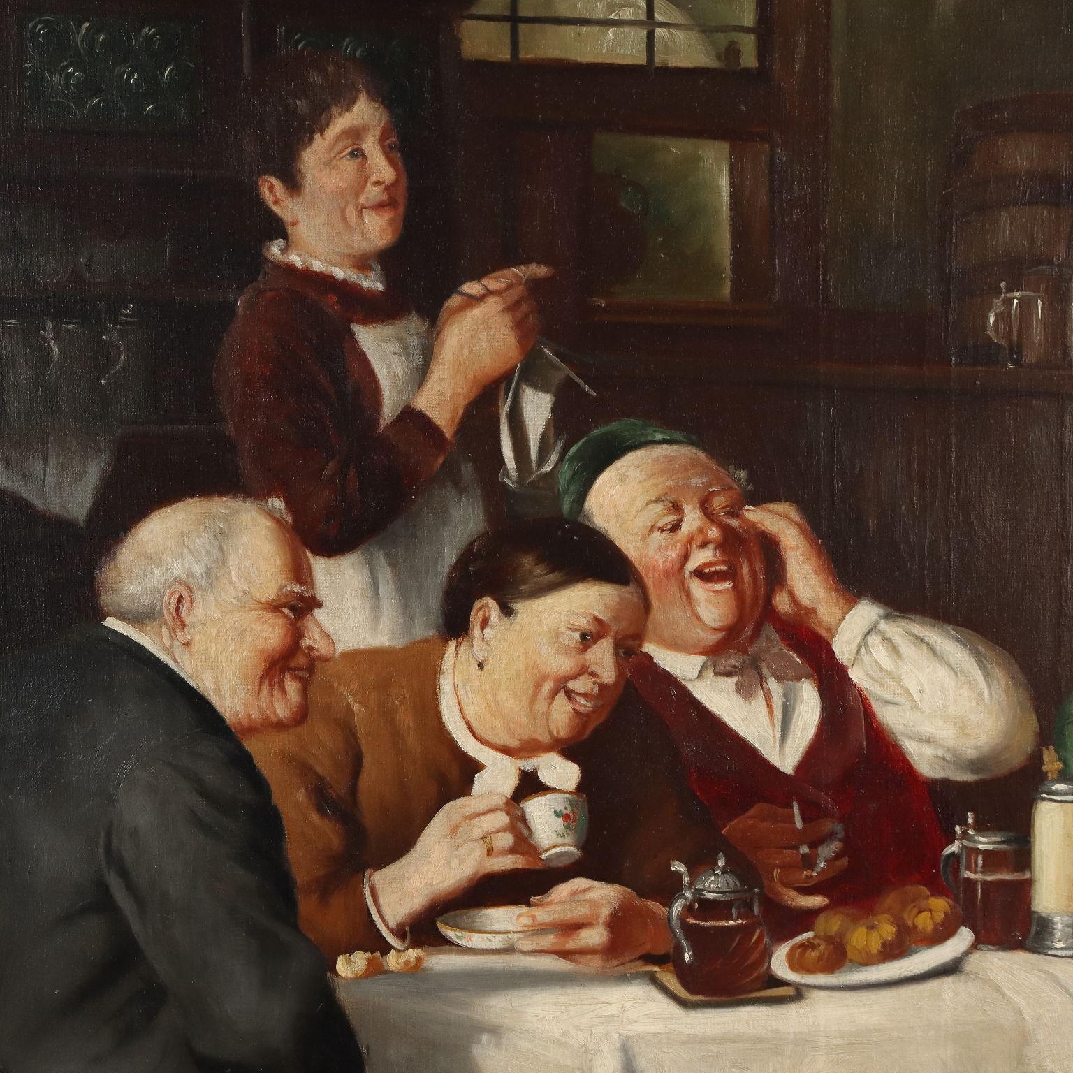 Pintura de Eduard Huber-Andorf Escena en taberna 1929 en venta 5