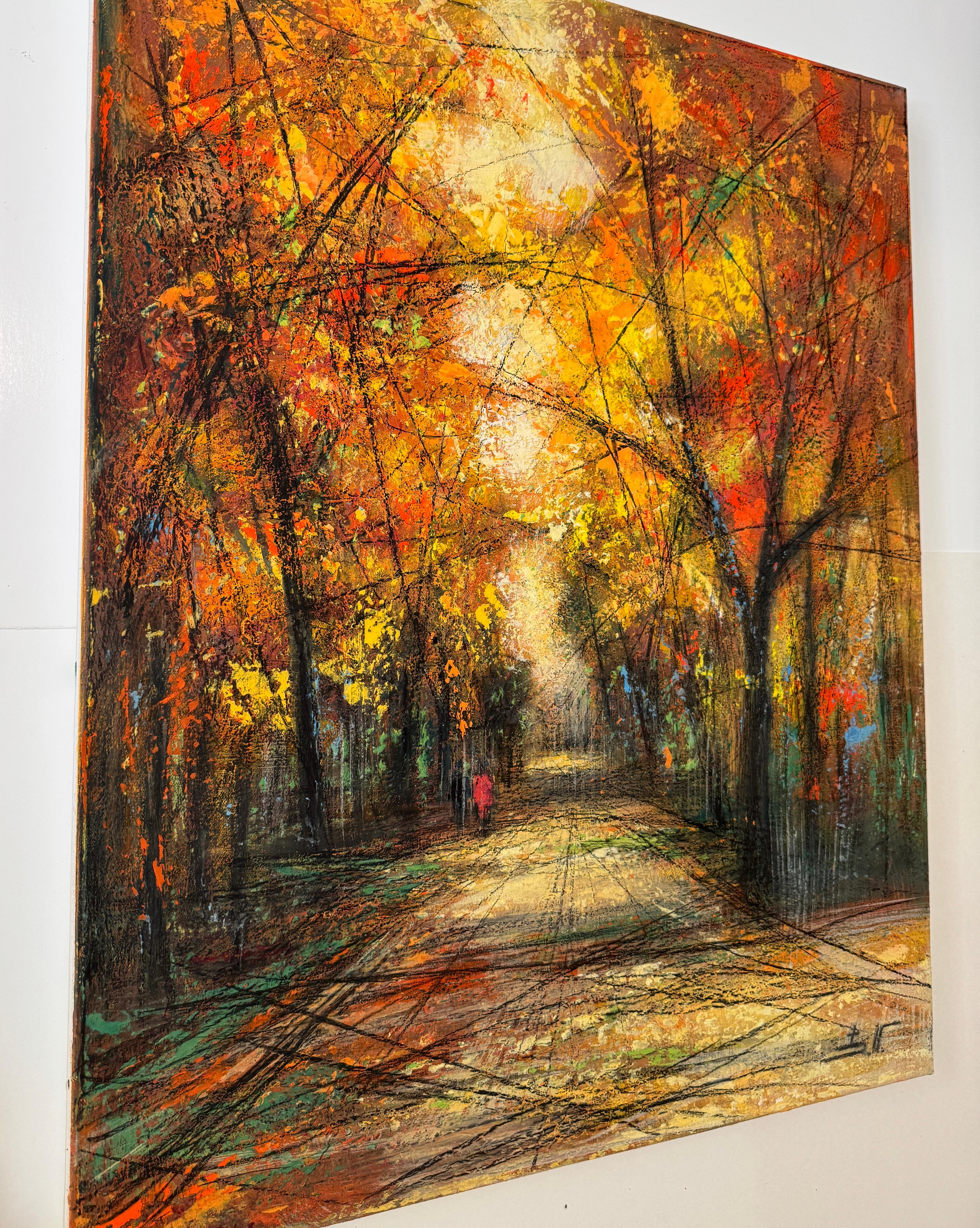 Autumn Palette Landscape Impressionism Original oil Painting Ready to Hang For Sale 1