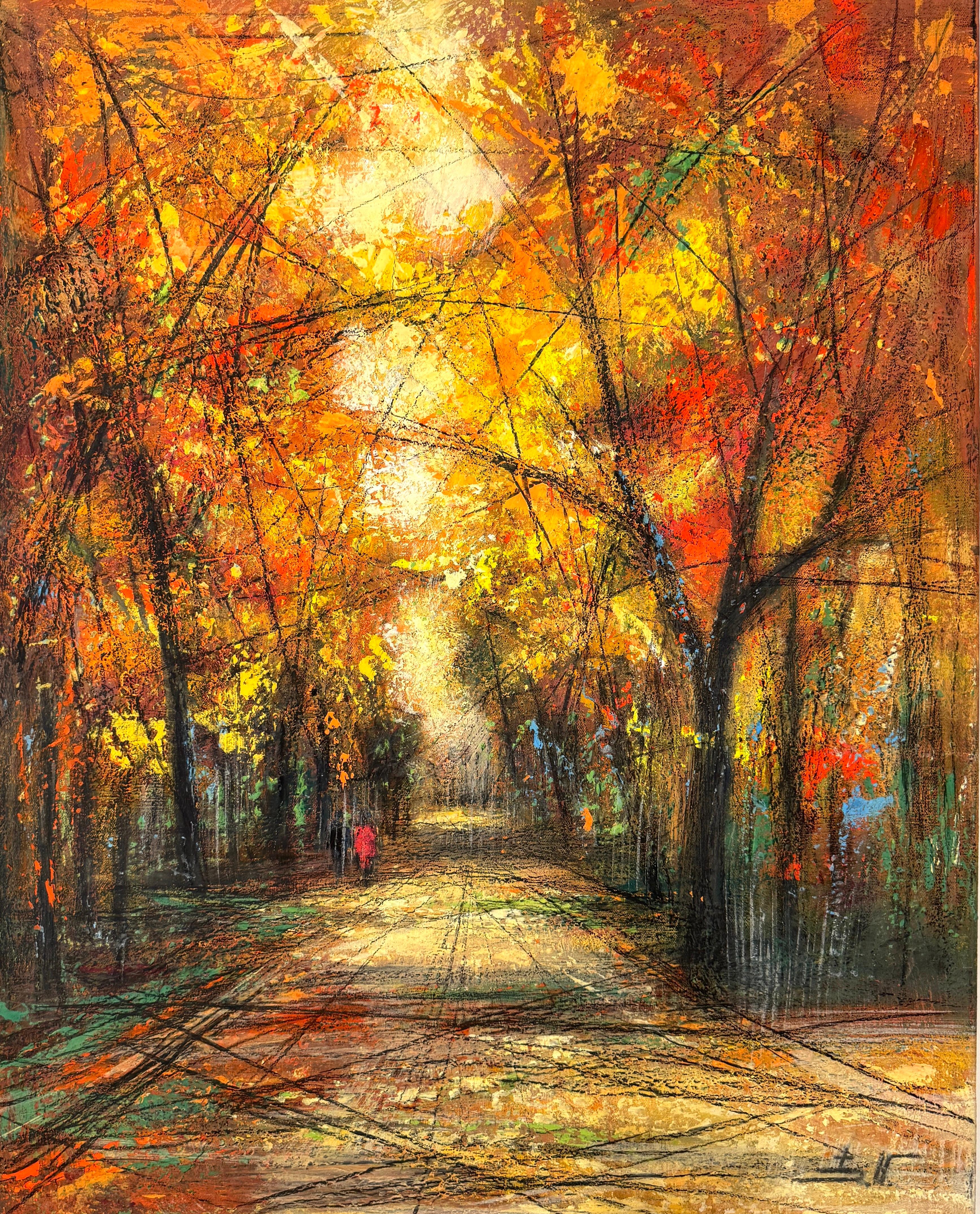 Eduard Matevosyan Landscape Painting - Autumn Palette Landscape Impressionism Original oil Painting Ready to Hang