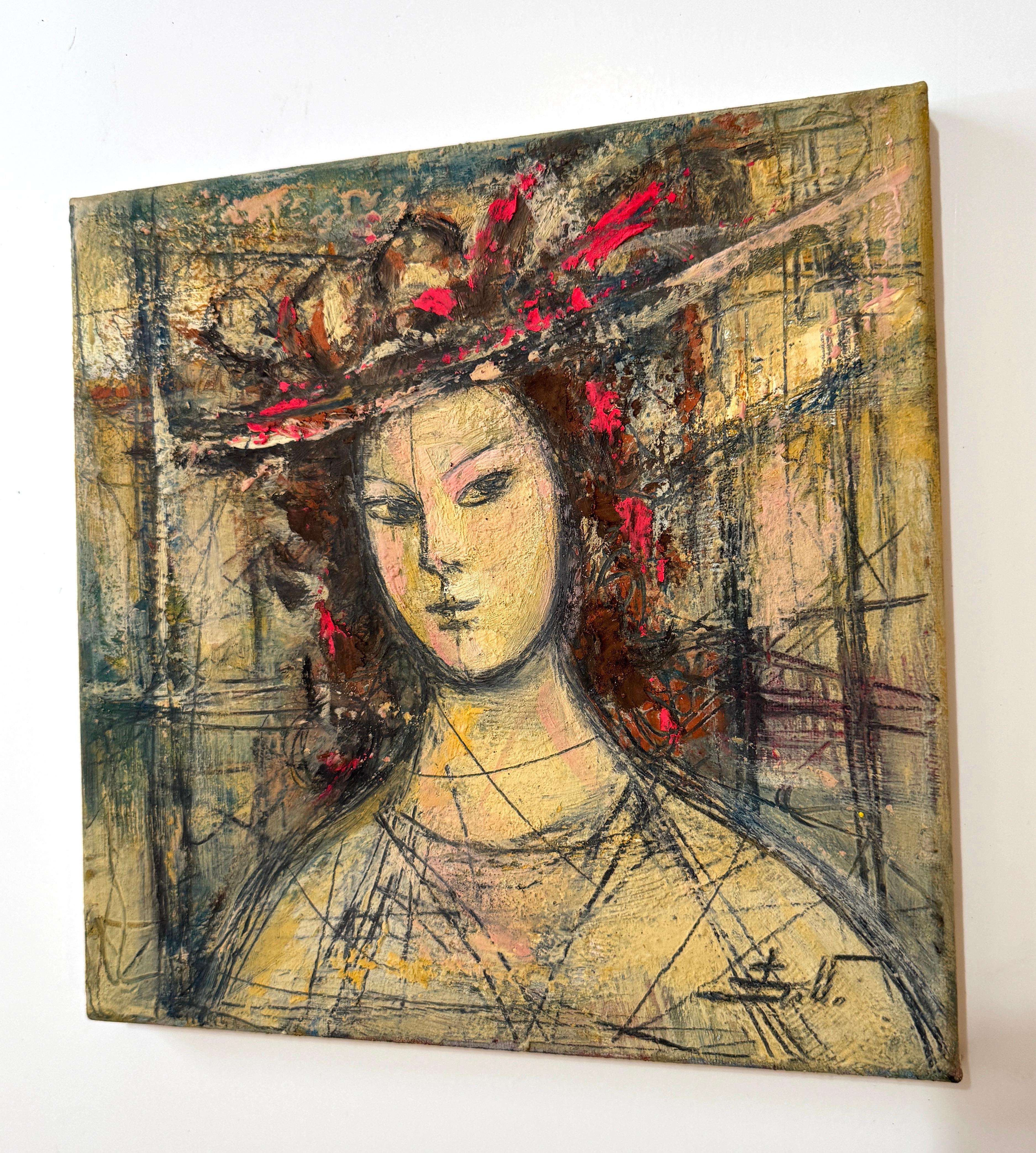 Blooming with Grace Ritratto di donna Pittura ad olio originale pronta da appendere - Portrait Painting Marrone di Eduard Matevosyan