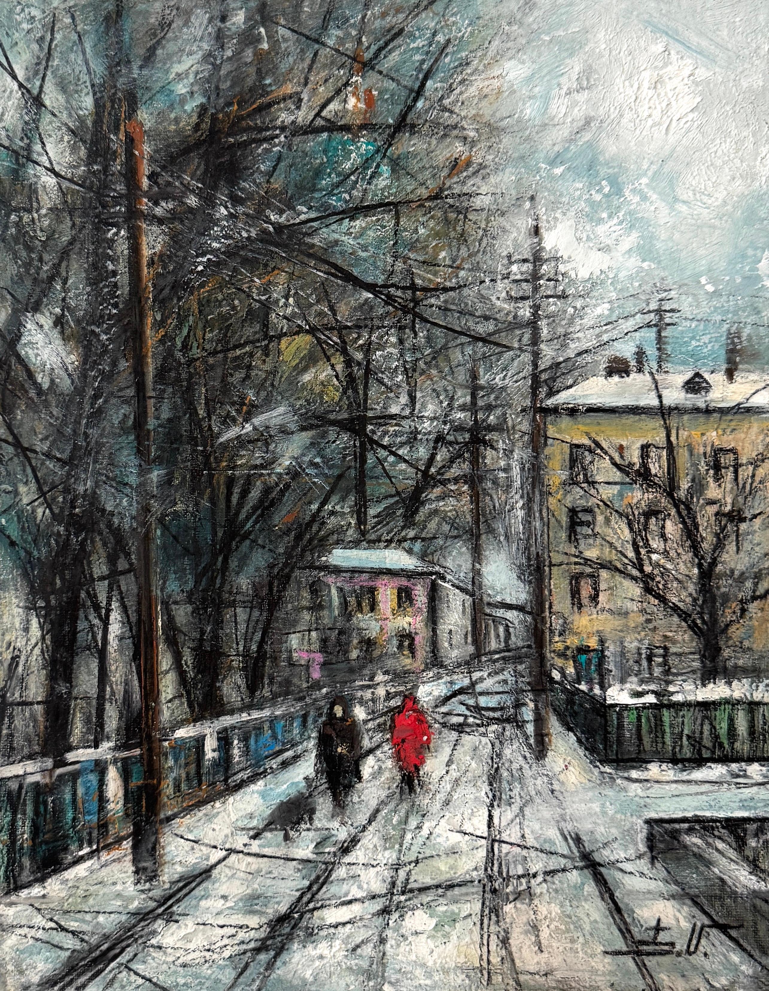 Eduard Matevosyan Landscape Painting - City View Impressionism Original oil Painting One of a Kind