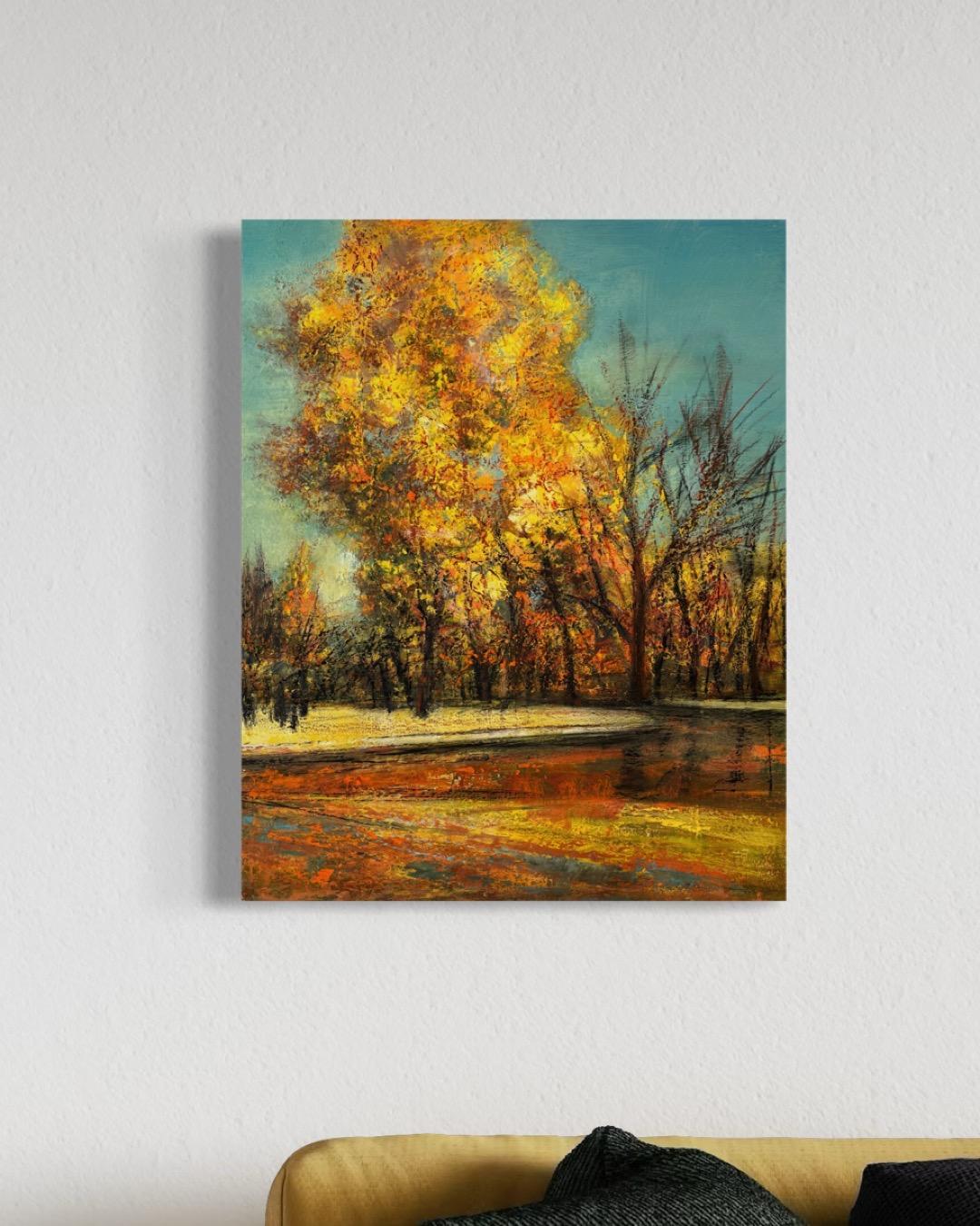 Echoes of Fall Impressionism Original oil Painting Ready to Hang For Sale 4