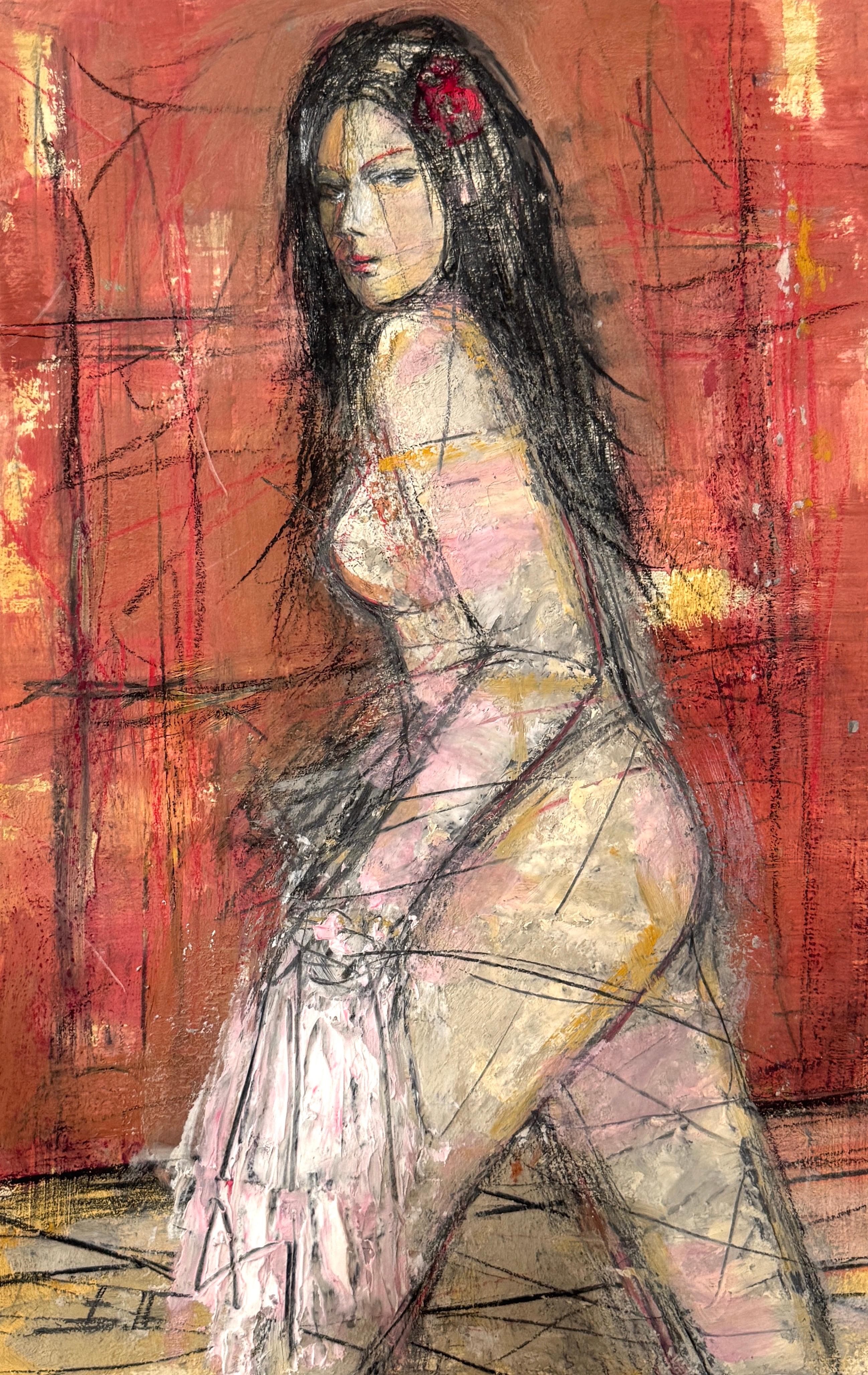 Figurative Painting de Eduard Matevosyan - Figura Impresionismo Bellas Artes Pintura al óleo original Única