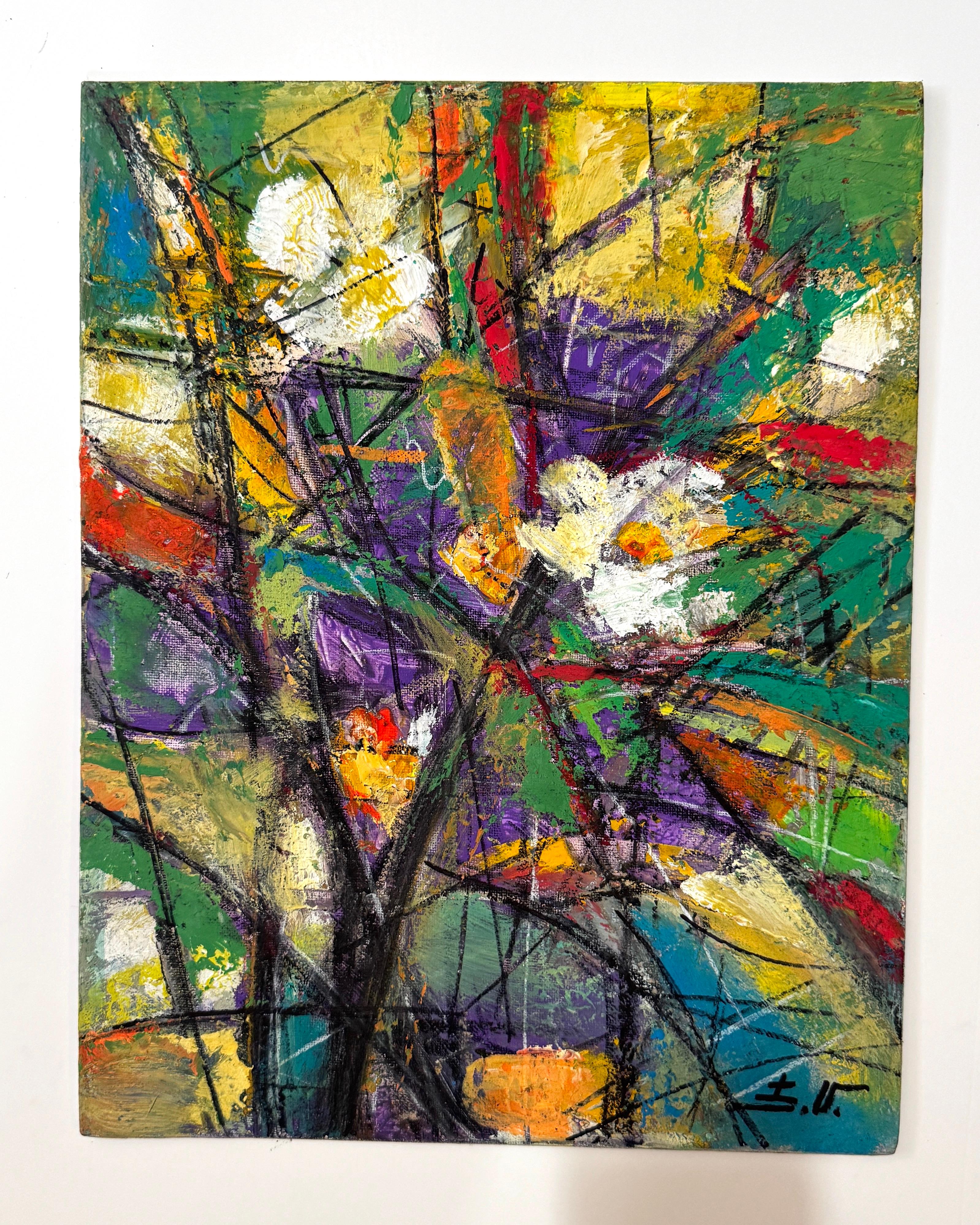 Flowers Impressionnisme Peinture à l'huile originale unique en son genre - Painting de Eduard Matevosyan