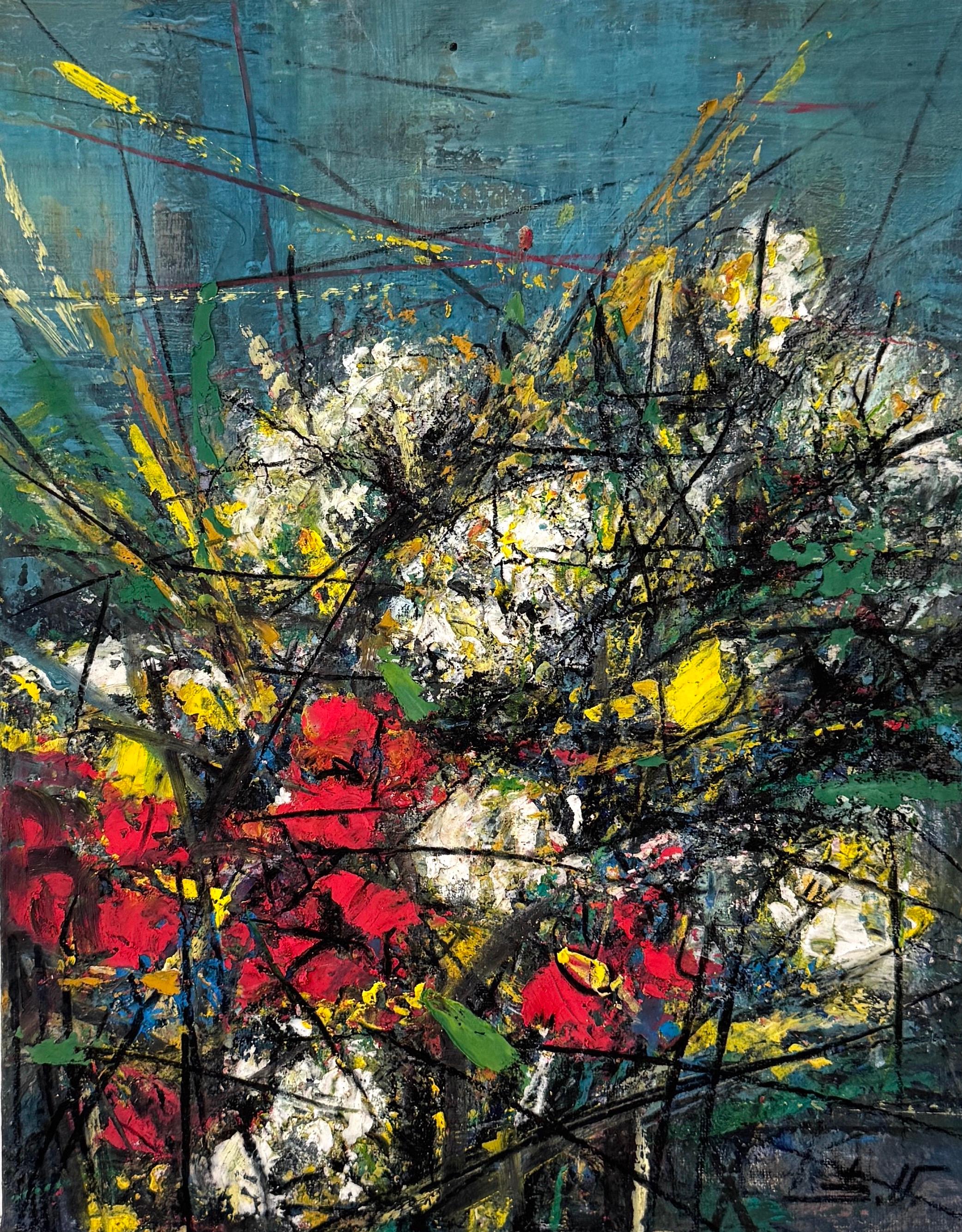 Eduard Matevosyan Landscape Painting - Flowers Impressionism Original oil Painting One of a Kind