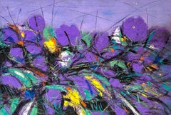 Fleurs orchidées mystiques impressionnistes Peinture à l'huile originale prête à être accrochée