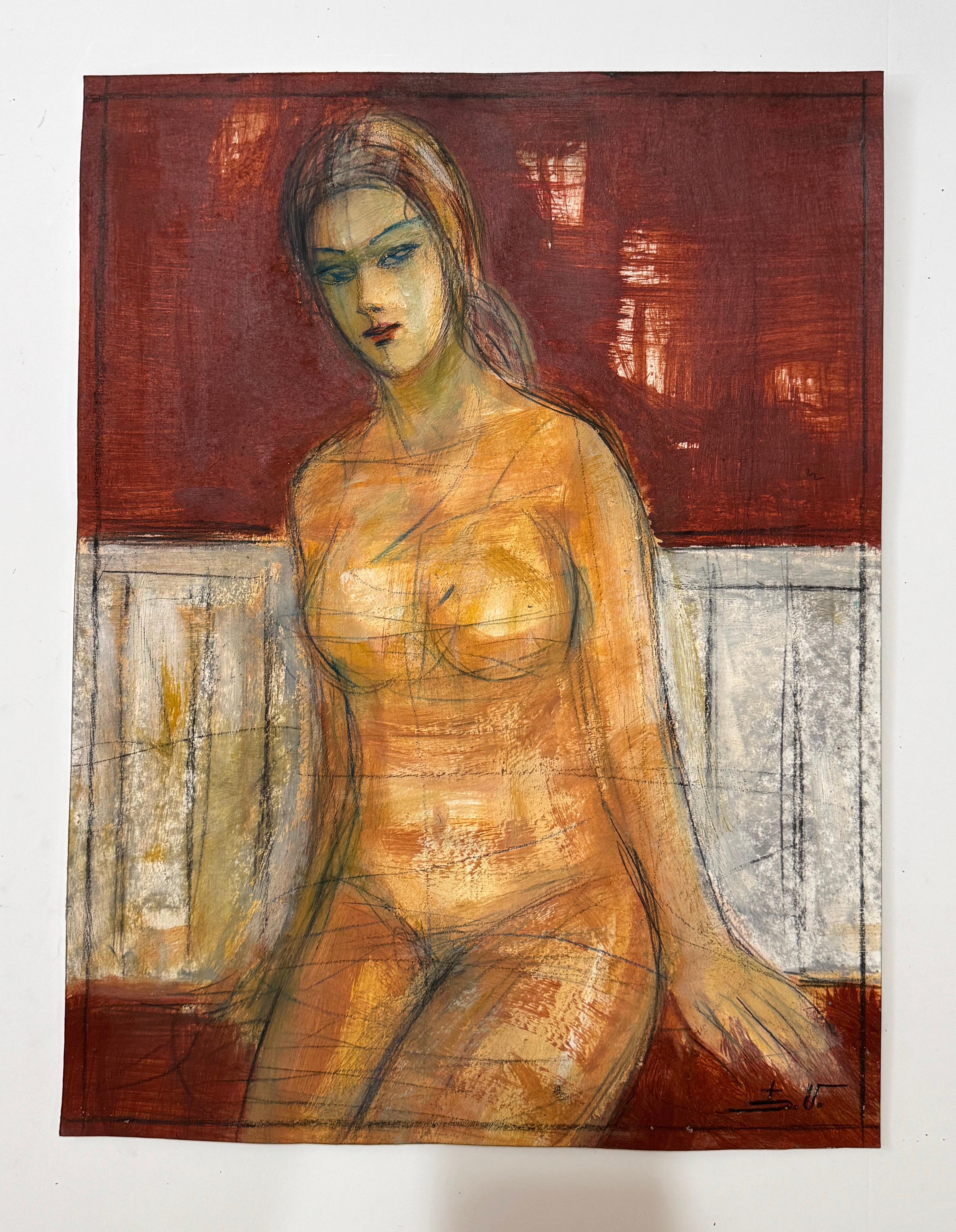 Nudo Arte figurativa Pittura ad olio originale One of a Kind - Painting di Eduard Matevosyan
