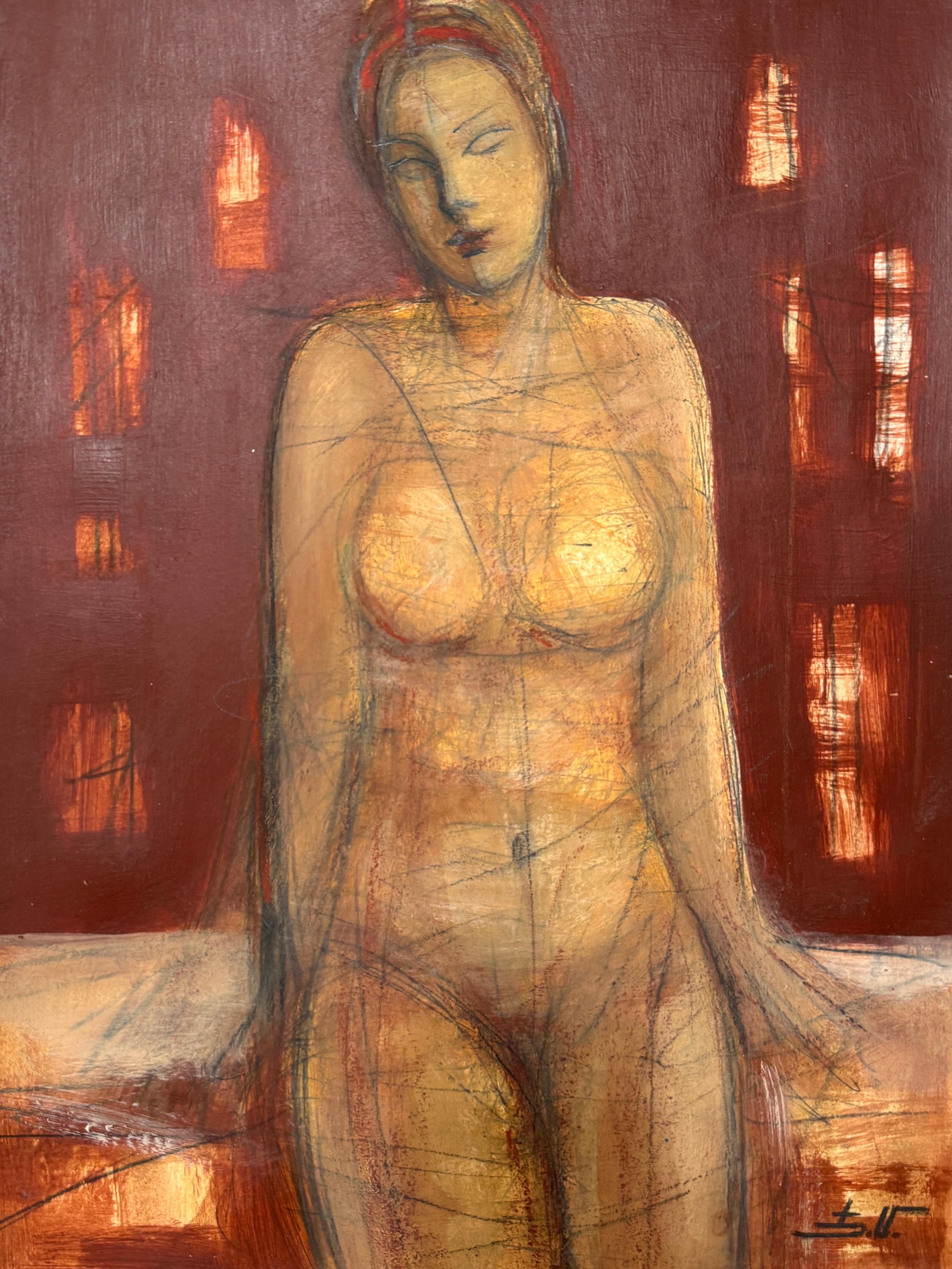 Figurative Painting de Eduard Matevosyan - Desnudo Arte figurativo Pintura al óleo original Única