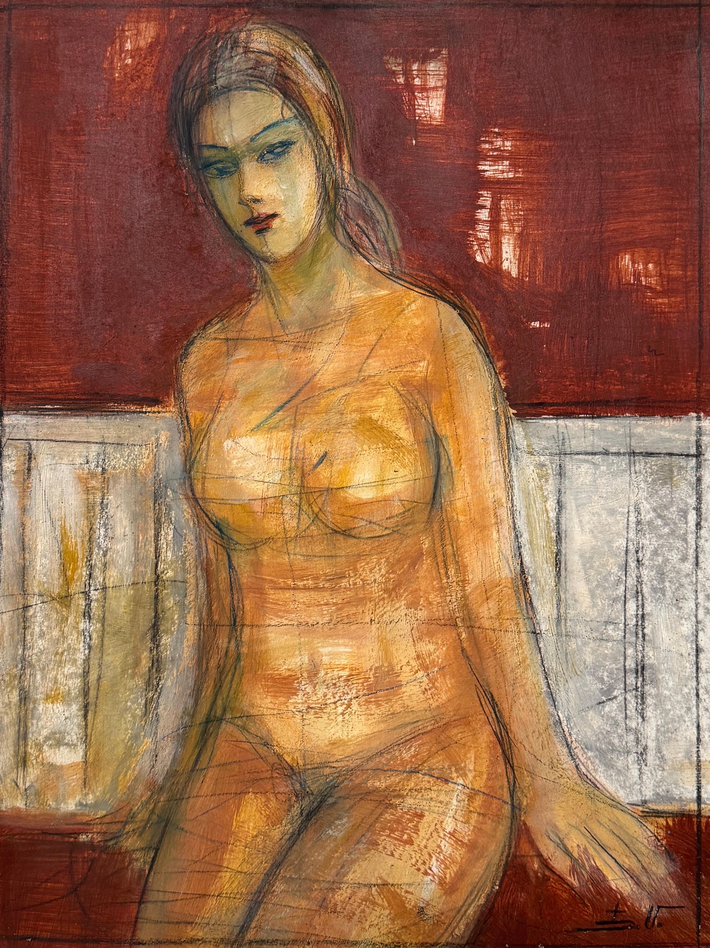 Figurative Painting di Eduard Matevosyan - Nudo Arte figurativa Pittura ad olio originale One of a Kind