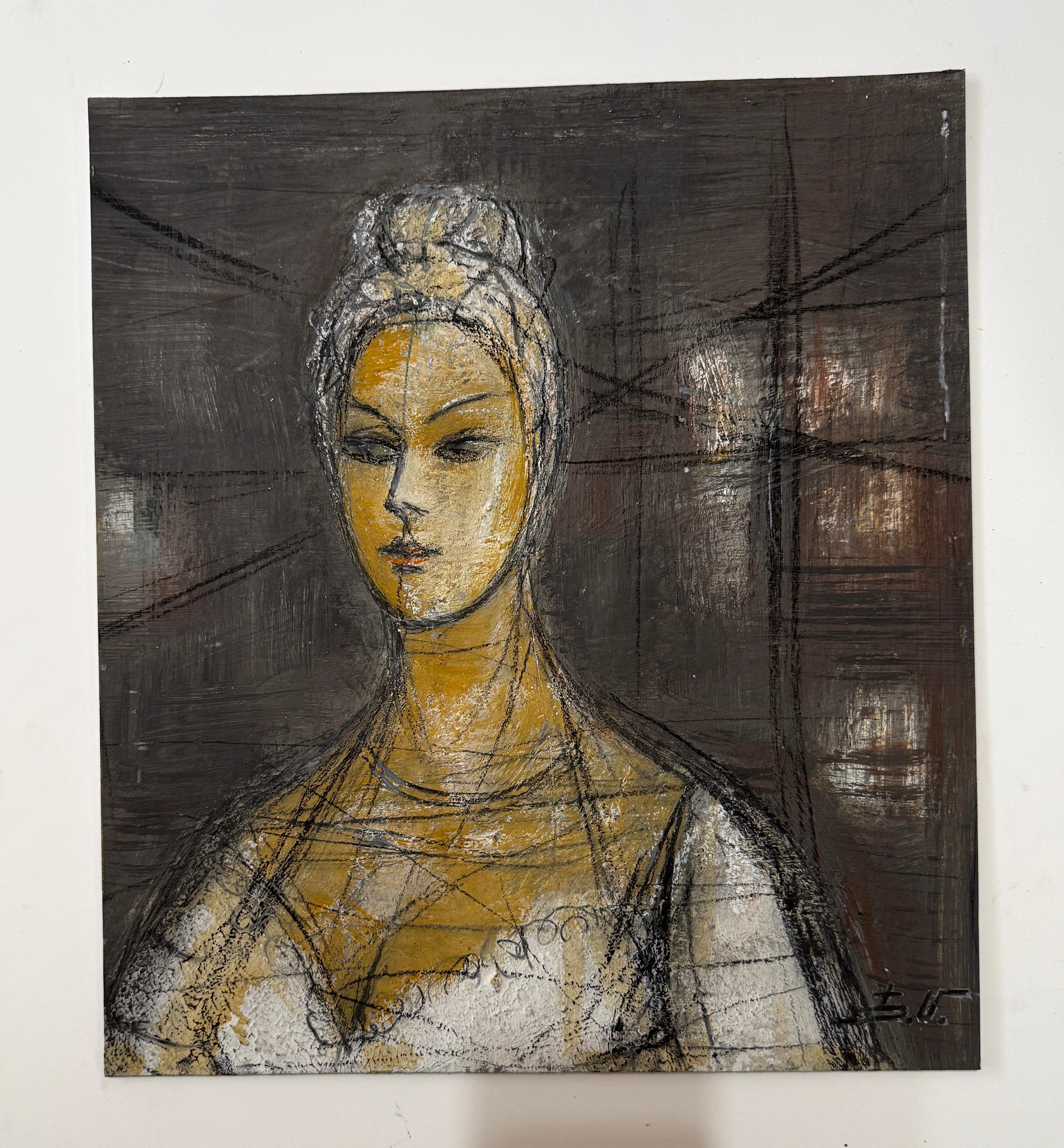 Portrait Art contemporain Peinture à l'huile originale Unique en son genre - Painting de Eduard Matevosyan