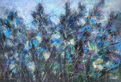 Purple Reverie Flowers Impressionism Original oil Painting Ready to Hang