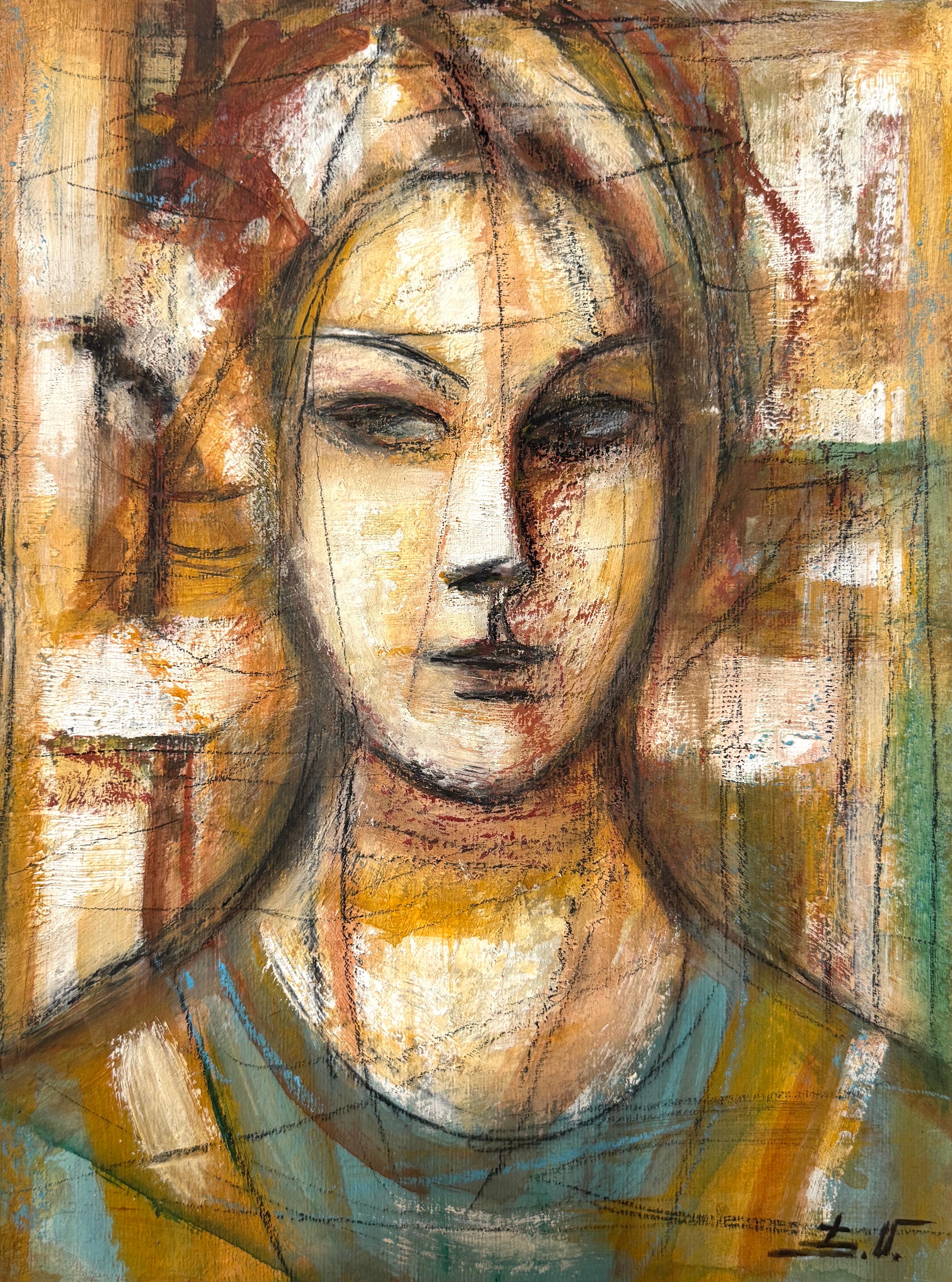 Figurative Painting de Eduard Matevosyan - Silvia Retrato Bellas Artes Pintura al óleo original Única en su género