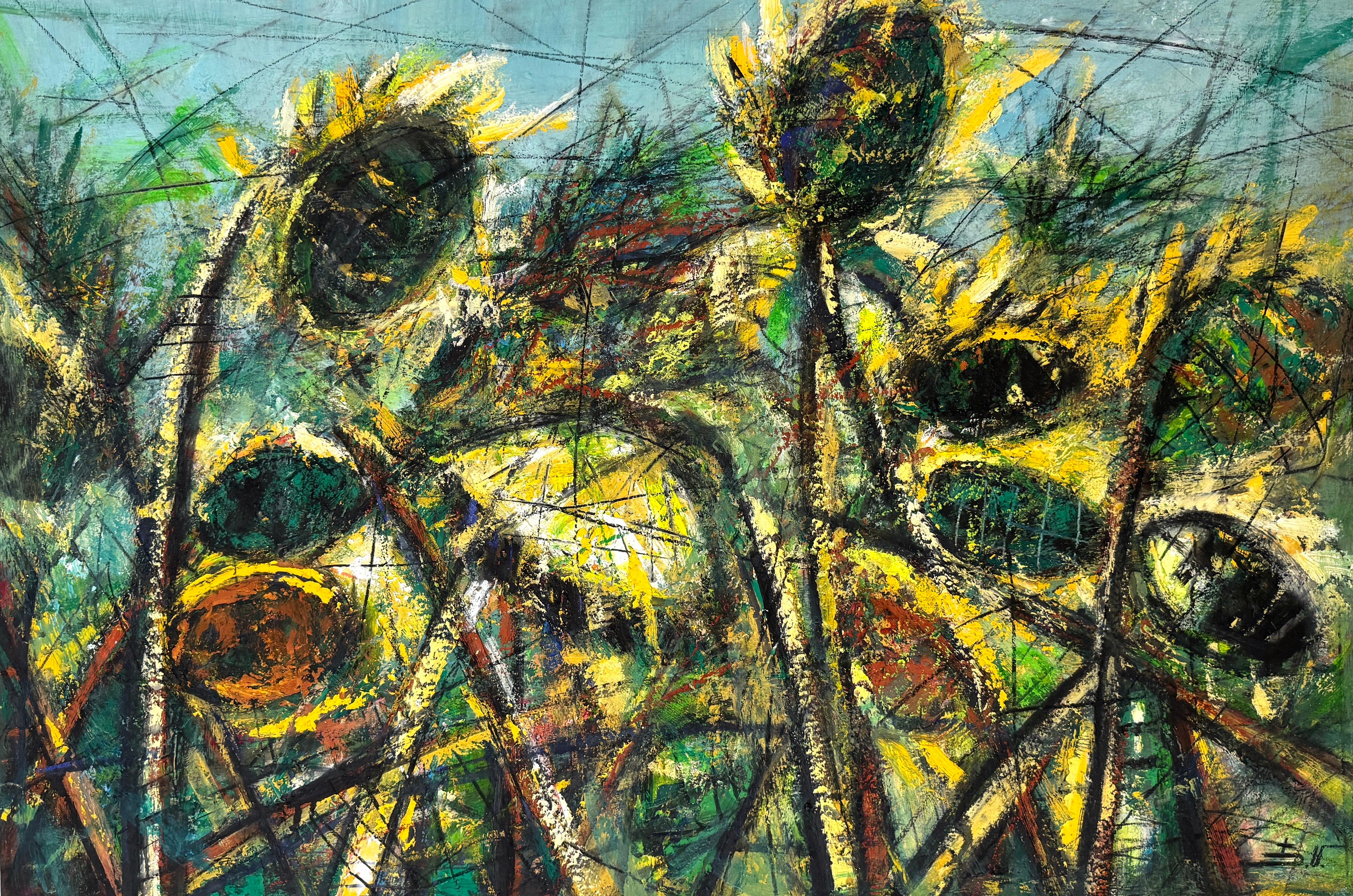 Eduard Matevosyan Landscape Painting - Sunflowers Floral Impressionism Original oil Painting Ready to Hang