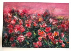 Rosa de terciopelo Impresionismo floral Pintura al óleo original Lista para colgar