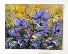 Violets Flowers Impressionism Original oil Painting One of a Kind