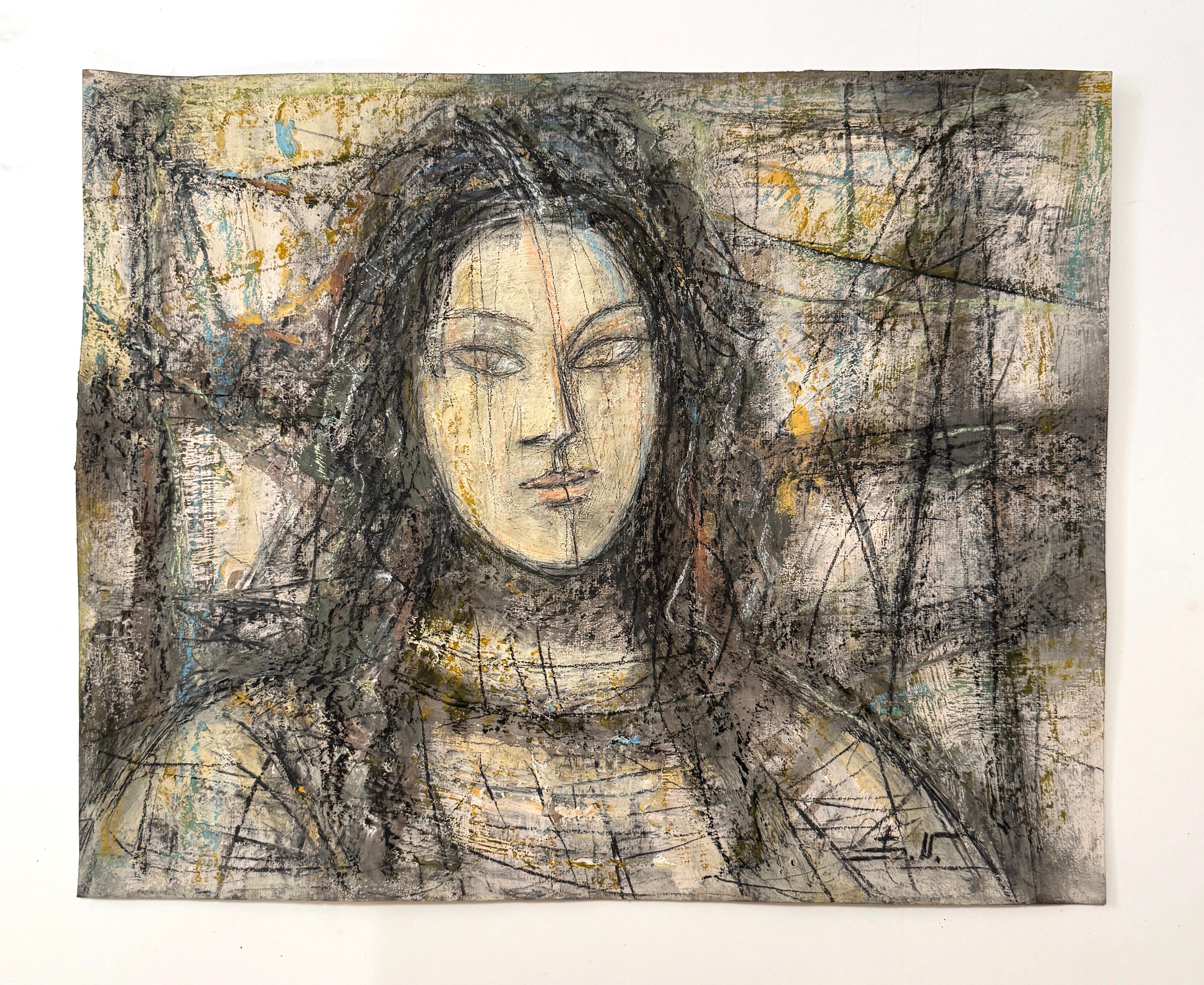 Portrait de femme Art contemporain Peinture à l'huile originale Unique en son genre - Painting de Eduard Matevosyan