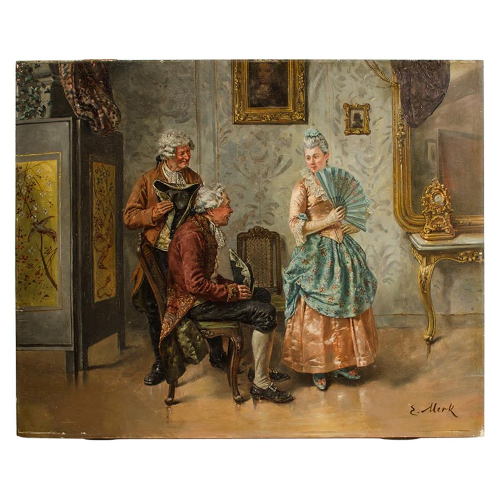 Eduard Merk 'German, 1816-1888' Ladies Charm For Sale