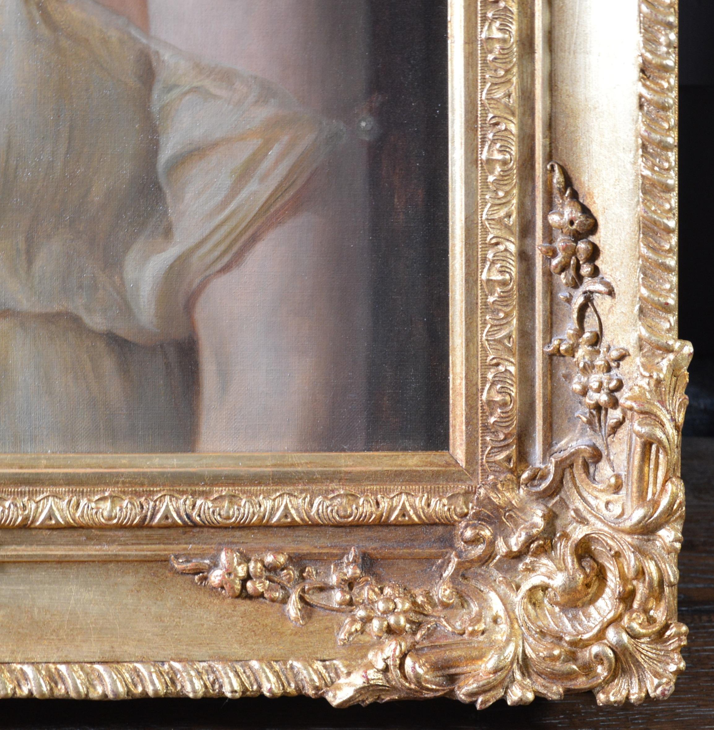 Peinture à l'huile néoclassique du 19e siècle Déesse Héra de la Grèce antique Olympienne 5