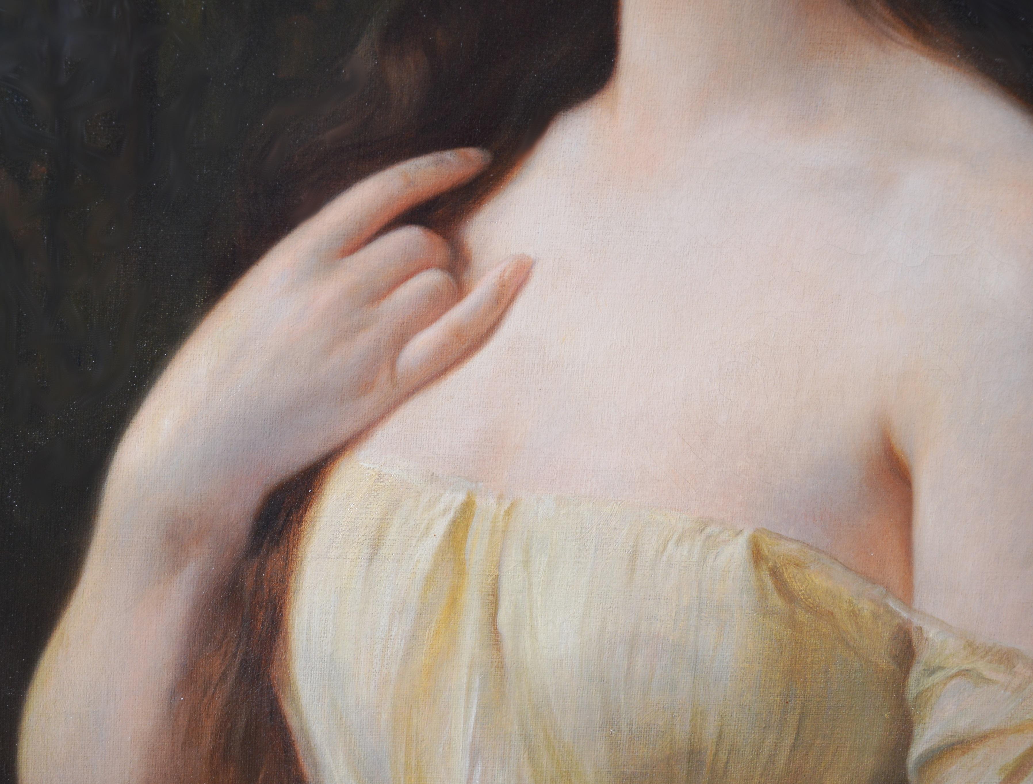 Peinture à l'huile néoclassique du 19e siècle Déesse Héra de la Grèce antique Olympienne 2