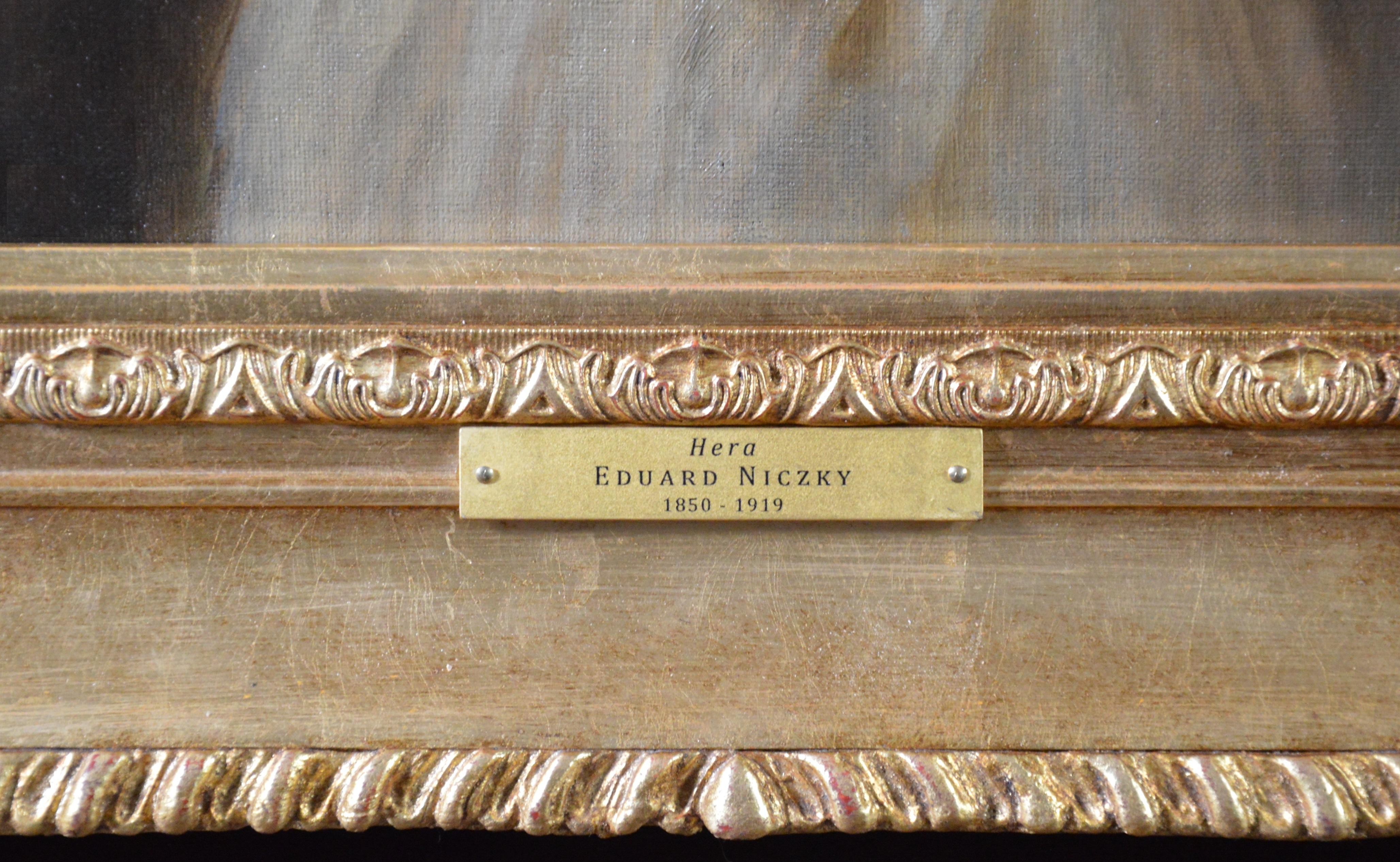 Peinture à l'huile néoclassique du 19e siècle Déesse Héra de la Grèce antique Olympienne 4