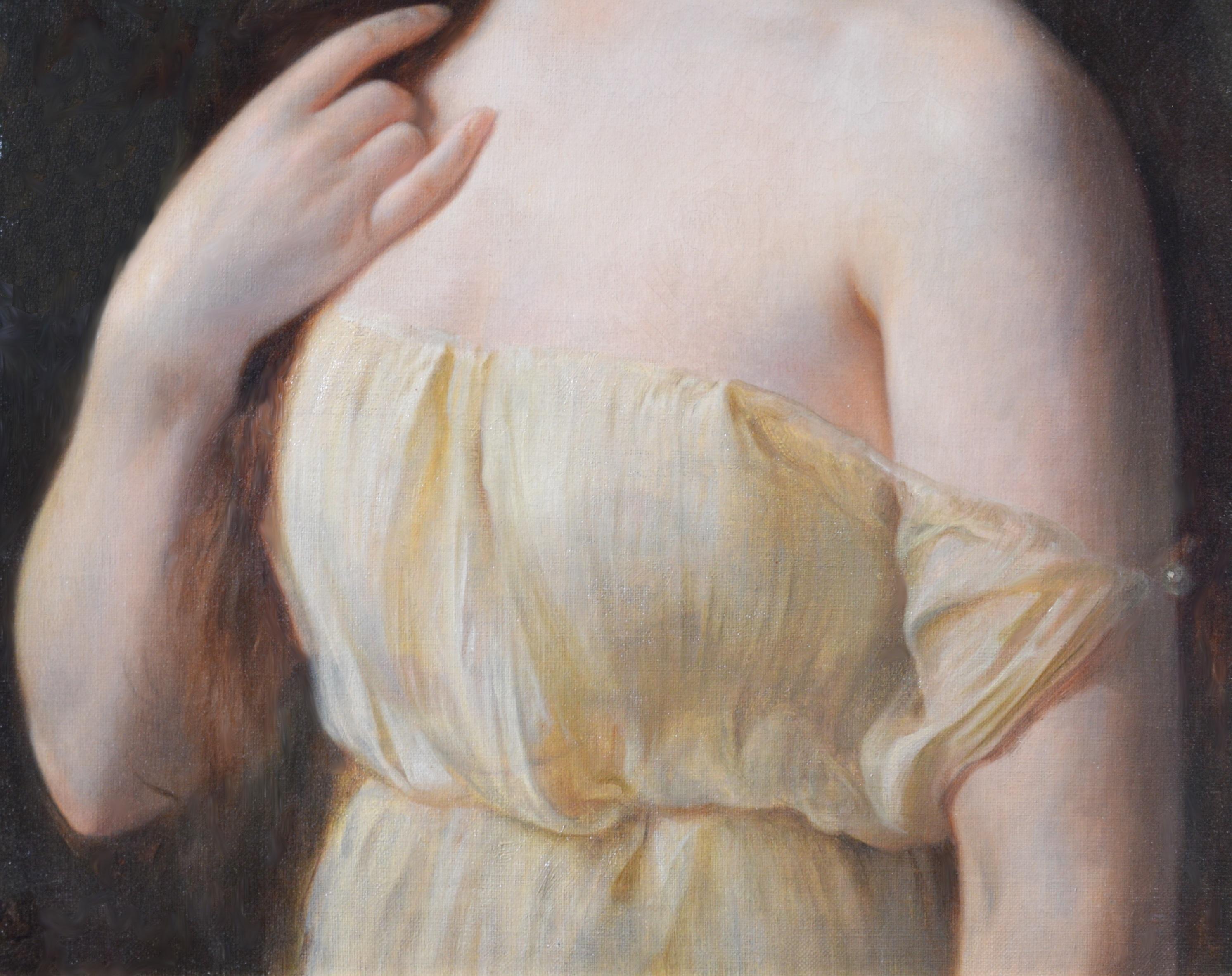 La dea Era - Pittura ad olio neoclassica del XIX secolo Mito greco antico 1