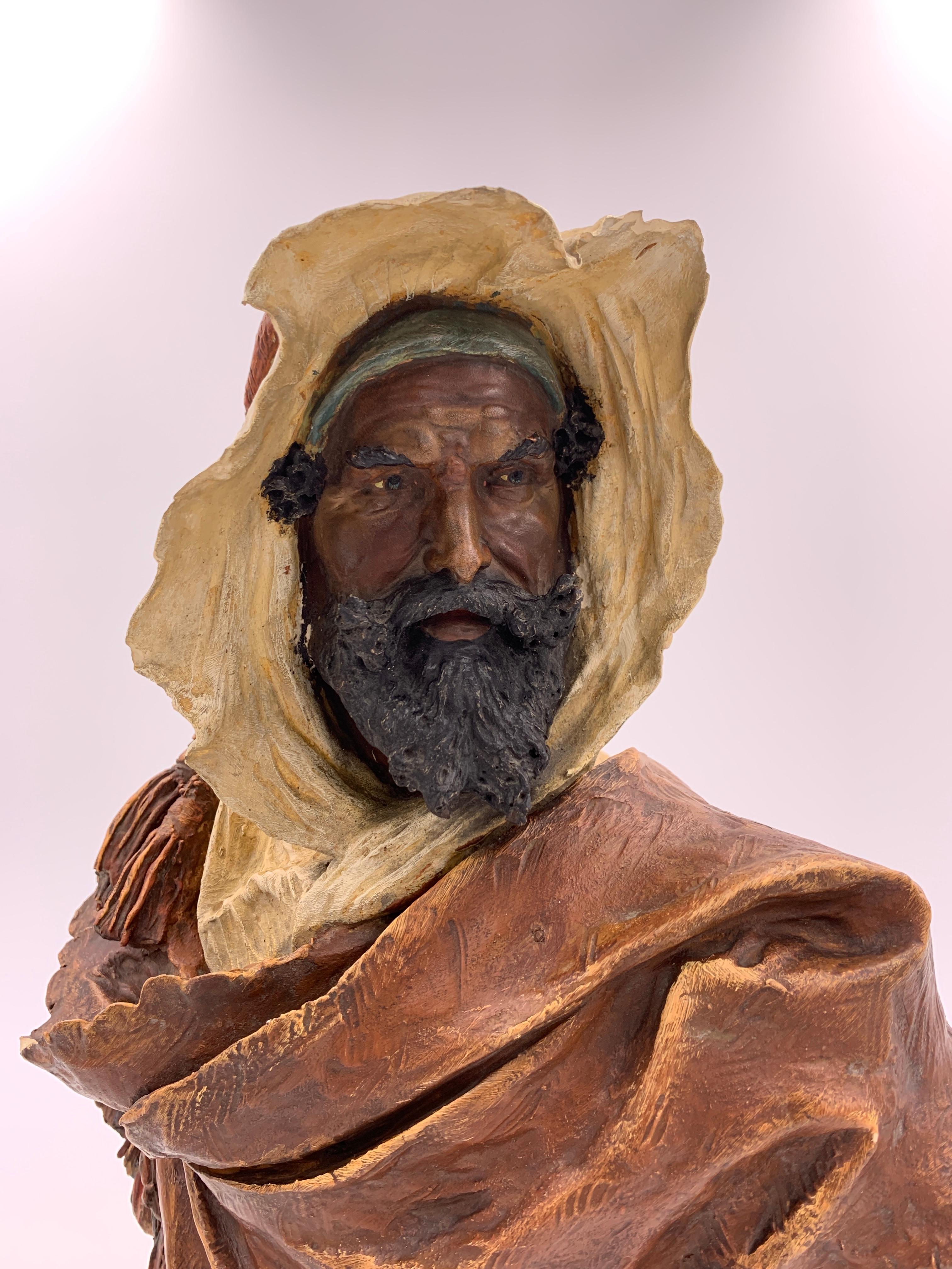 Eduard Stellmacher Terracotta Bust of an Arab Man, Late 19th Century 1