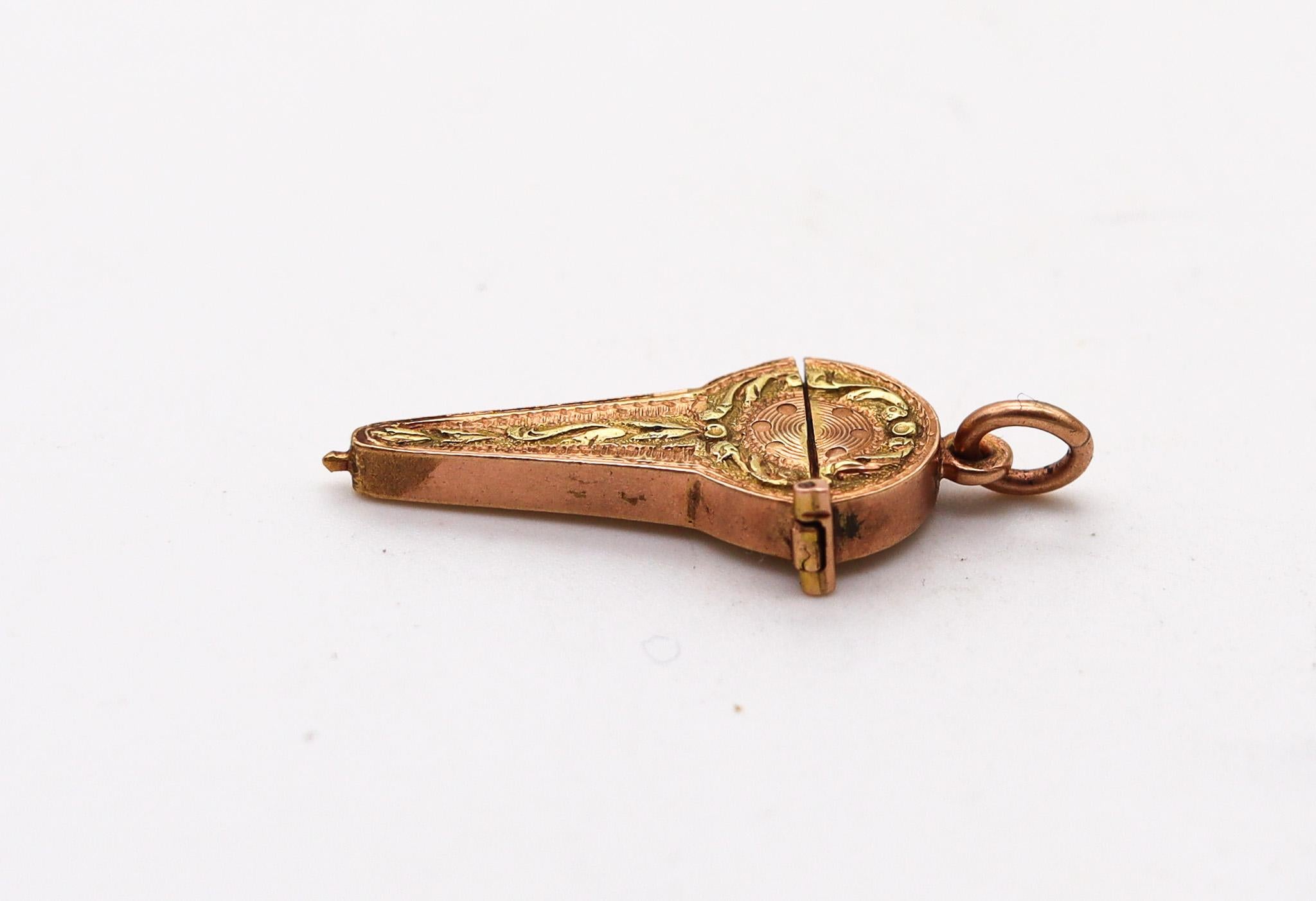 Eduard Türk 1900 Österreich Edwardian Miniature Etoile Box-Charm In 18Kt Gold im Zustand „Hervorragend“ im Angebot in Miami, FL