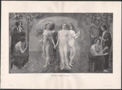 Musik und Danz (Music and Dance), after Eduard Veith, German antique engraving