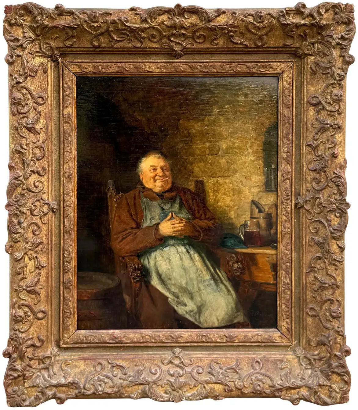 Eduard von Grützner Interior Painting – Ein friedlicher Moment