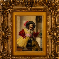 Eduard Von Hagen (German 1834-1909) Musketeer Interior Oil Painting Signed