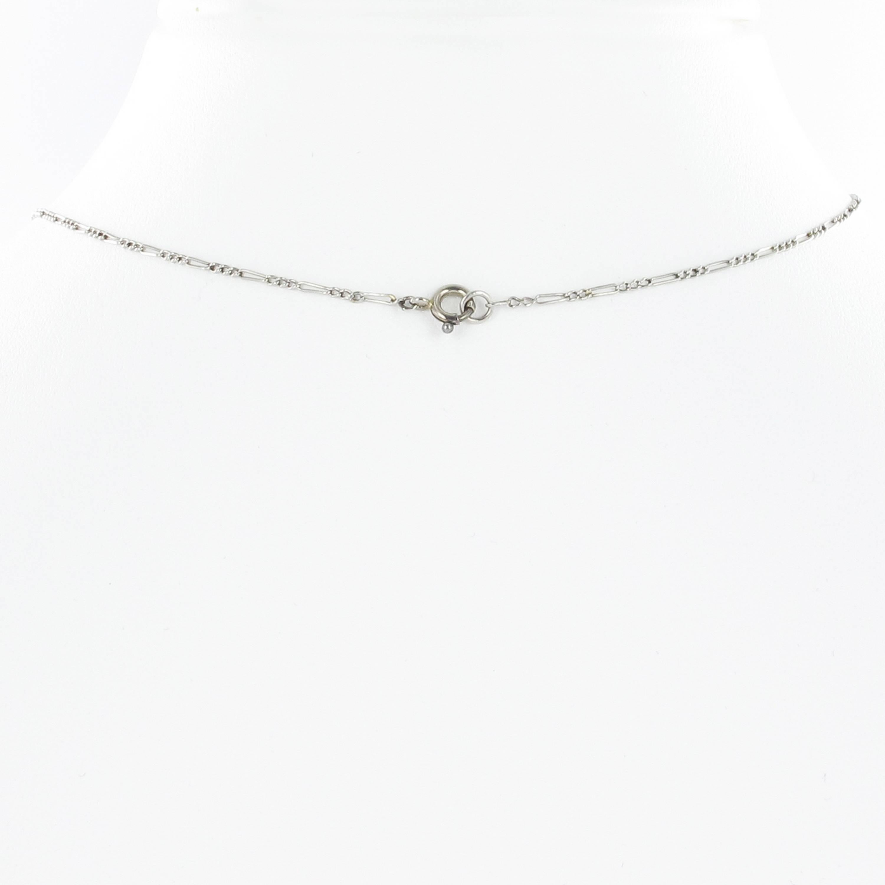 Women's or Men's Eduardian Diamond 'Lavalière' Platinum and Gold Necklace