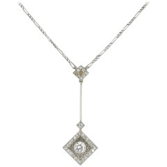 Eduardian Diamond 'Lavalière' Platinum and Gold Necklace