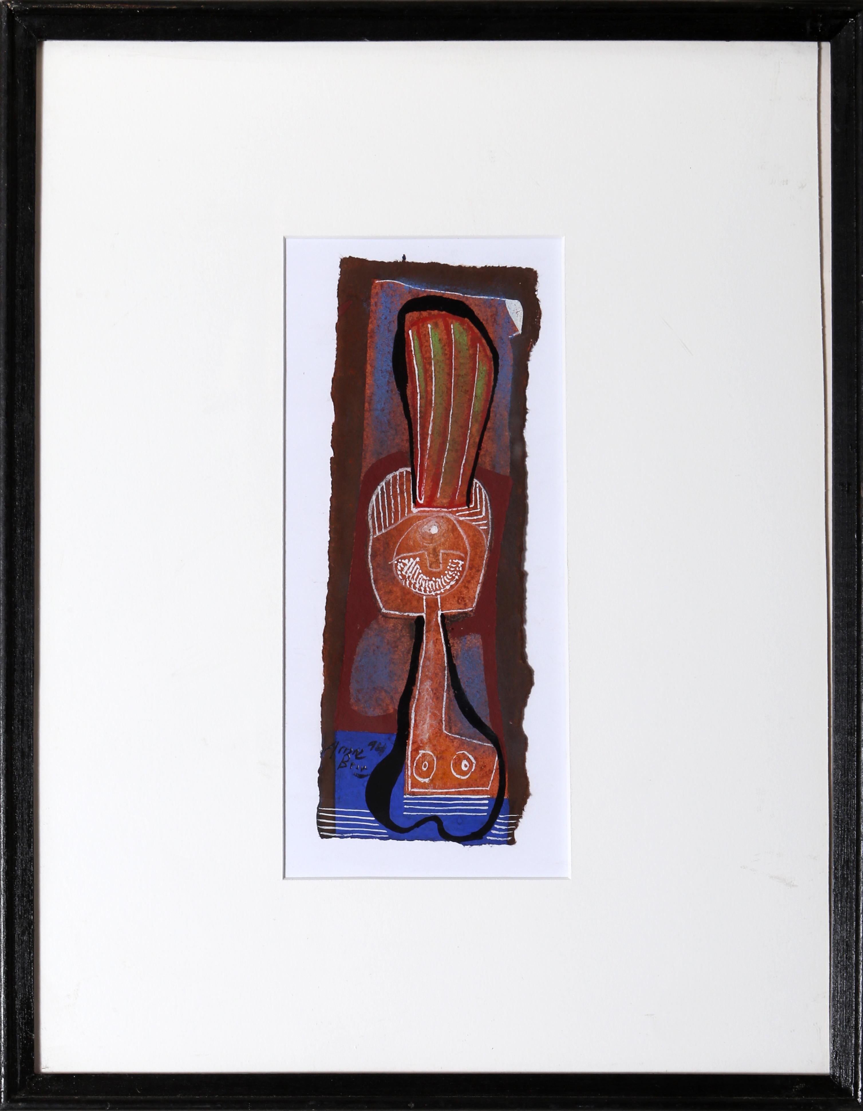Abstract Mixed Media artwork by Spanish artist Eduardo Arranz-Bravo.

Cadaques No.22
Eduardo Arranz-Bravo, Spanish (1941)
Date: 1994
Mixed Media on Paper, signed lower left
Size: 8 x 2.5 in. (20.32 x 6.35 cm)
Frame Size: 14.75 x 11.75 inches