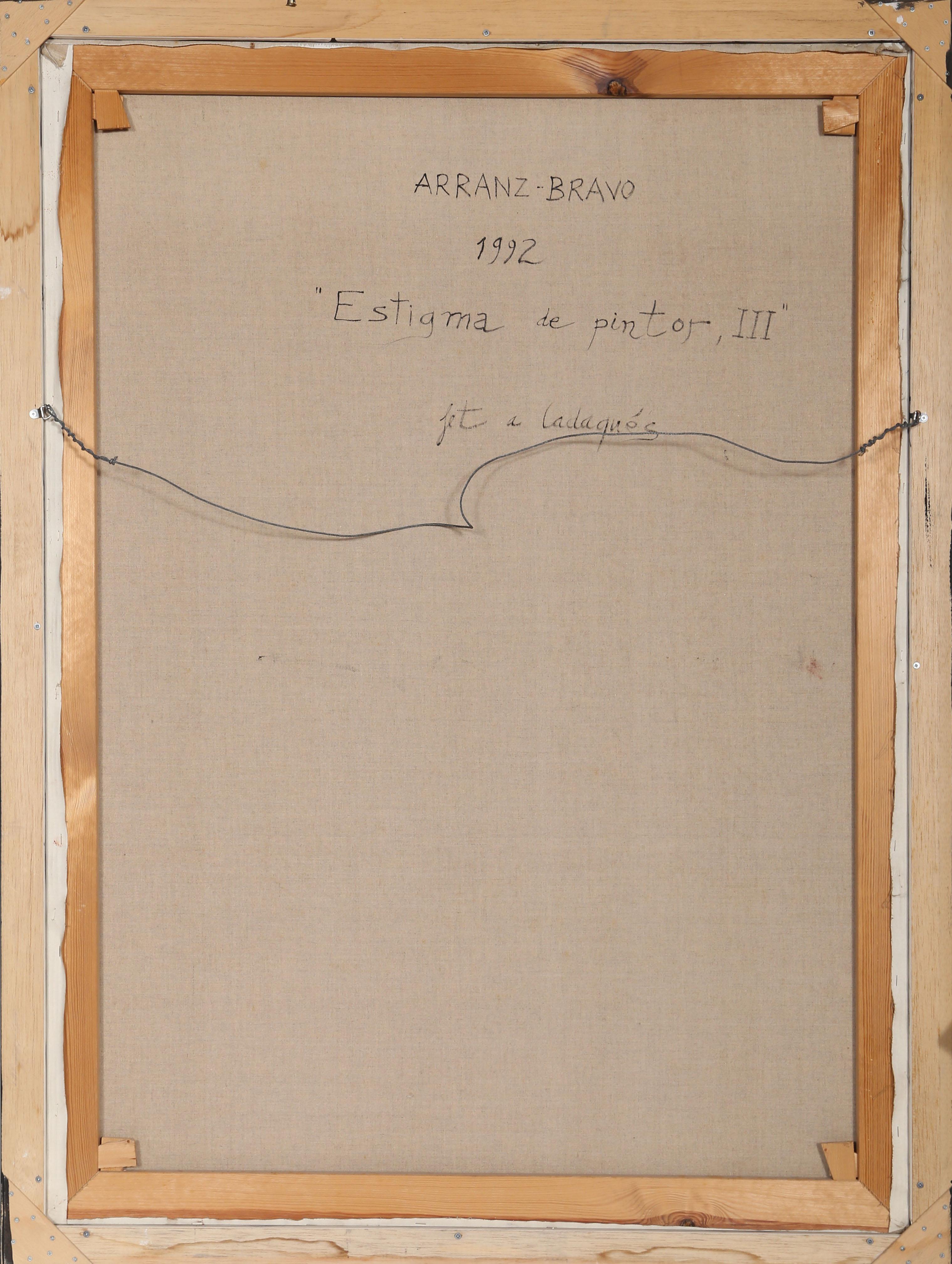 Estigma de Pintor III, peinture à l'huile abstraite surréaliste d'Eduardo Arranz-Bravo en vente 4