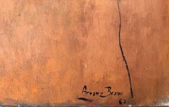 Large 1967 Surrealist Figurative Oil Painting, Spanish Post-War Modernism