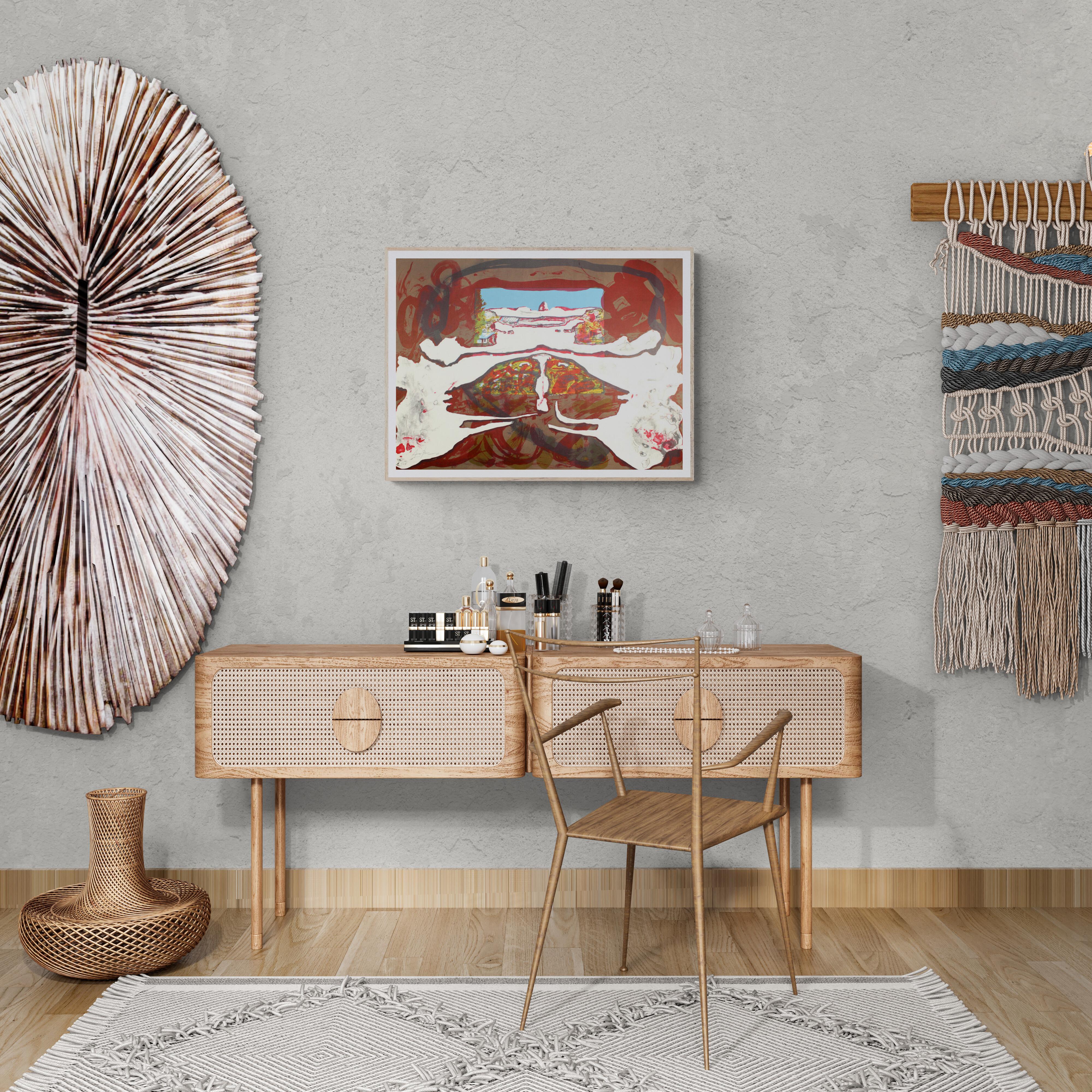 Eduardo Arranz-Bravo HOUSE WITH BLUE SKY Lithograph Abstract Art Interior Design For Sale 1
