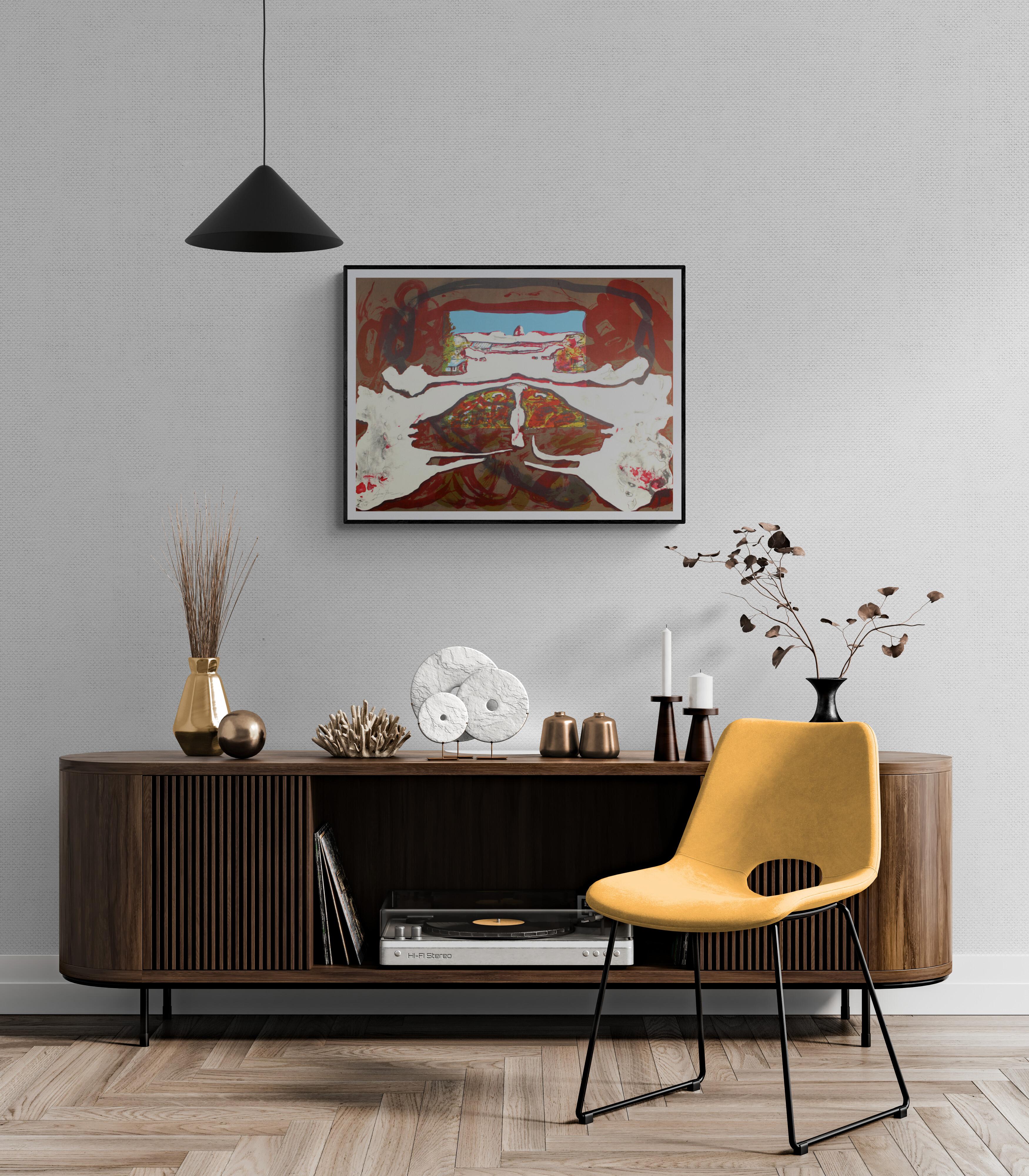 Eduardo Arranz-Bravo HOUSE WITH BLUE SKY Lithograph Abstract Art Interior Design For Sale 3