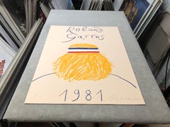 1981 Eduardo Arroyo 'Roland Garros French Open' Contemporary Yellow France Offse