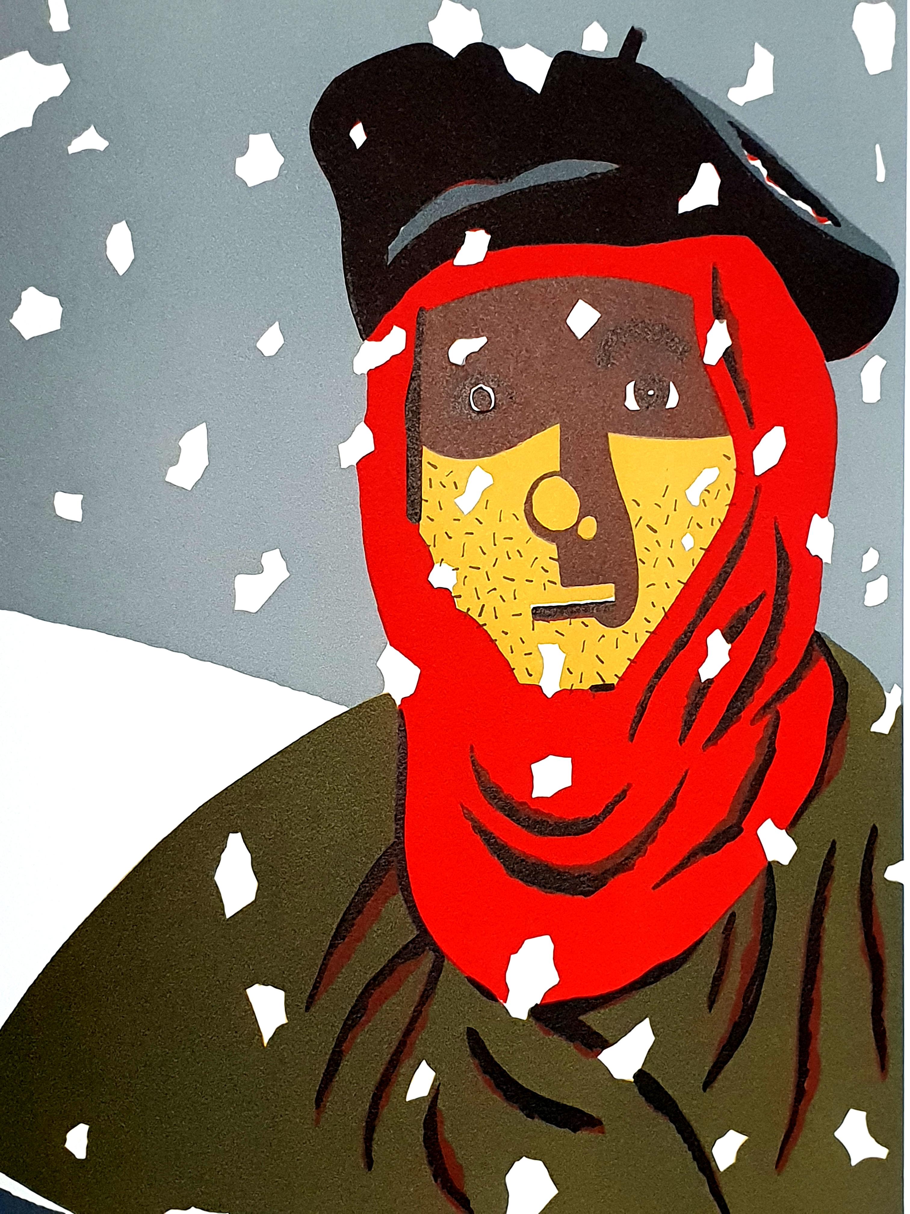 Eduardo Arroyo - Resistance in the Snow - Original Lithograph For Sale 1