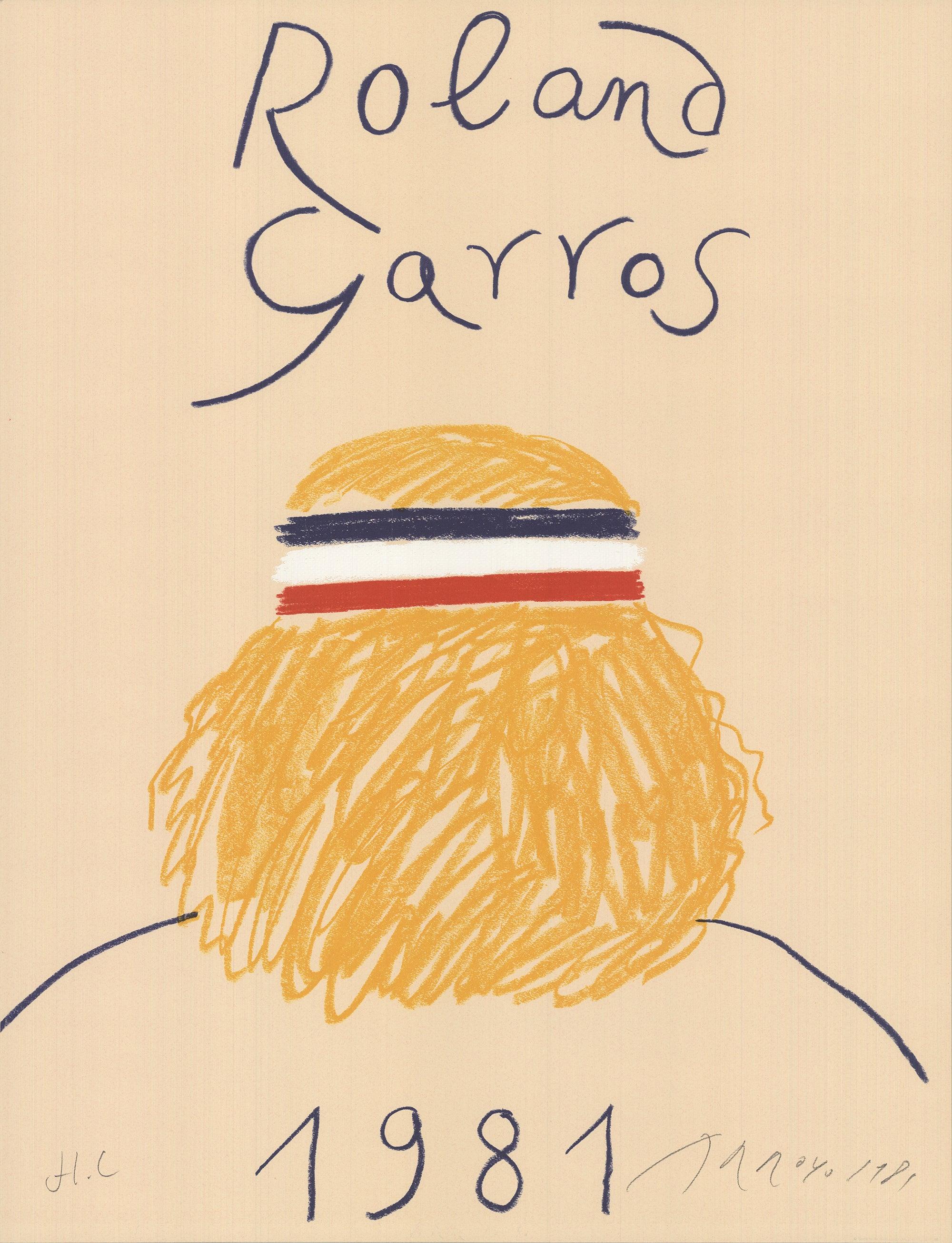 EDUARDO ARROYO Roland Garros French Open, 1981 - HAND SIGNED - Print by Eduardo Arroyo