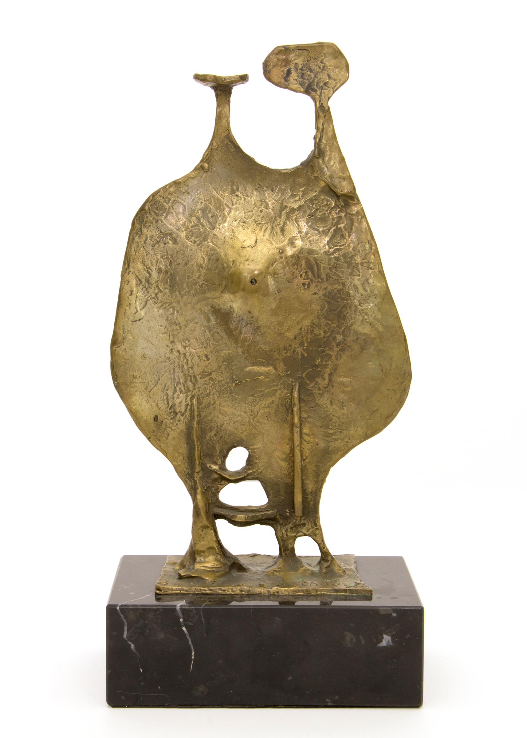 Original vintage 1977 bronze sculpture by Eduardo (Edward Arcenio) Chavez (1917-1995) titled 