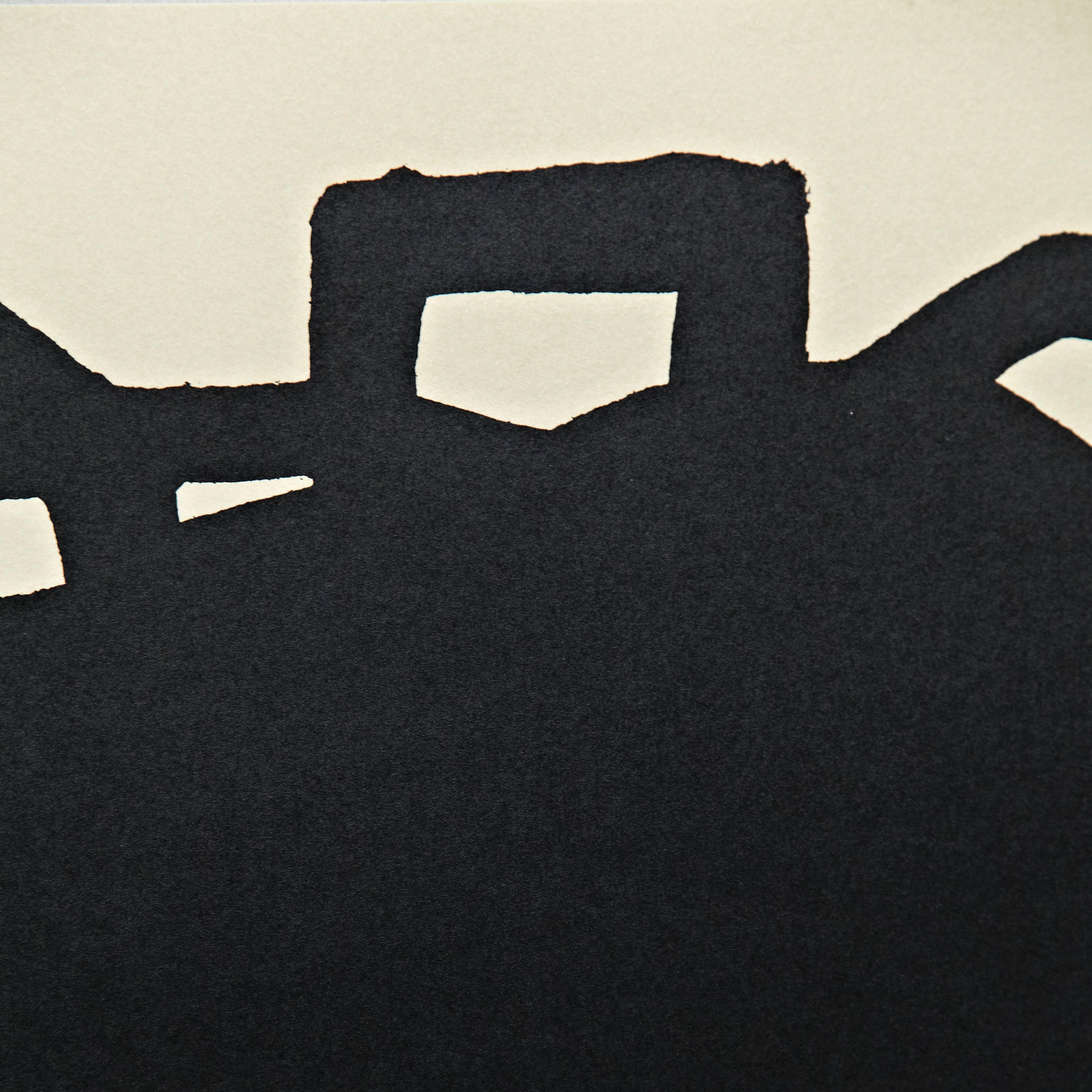 Spanish Eduardo Chillida Abstract Black Lithography 