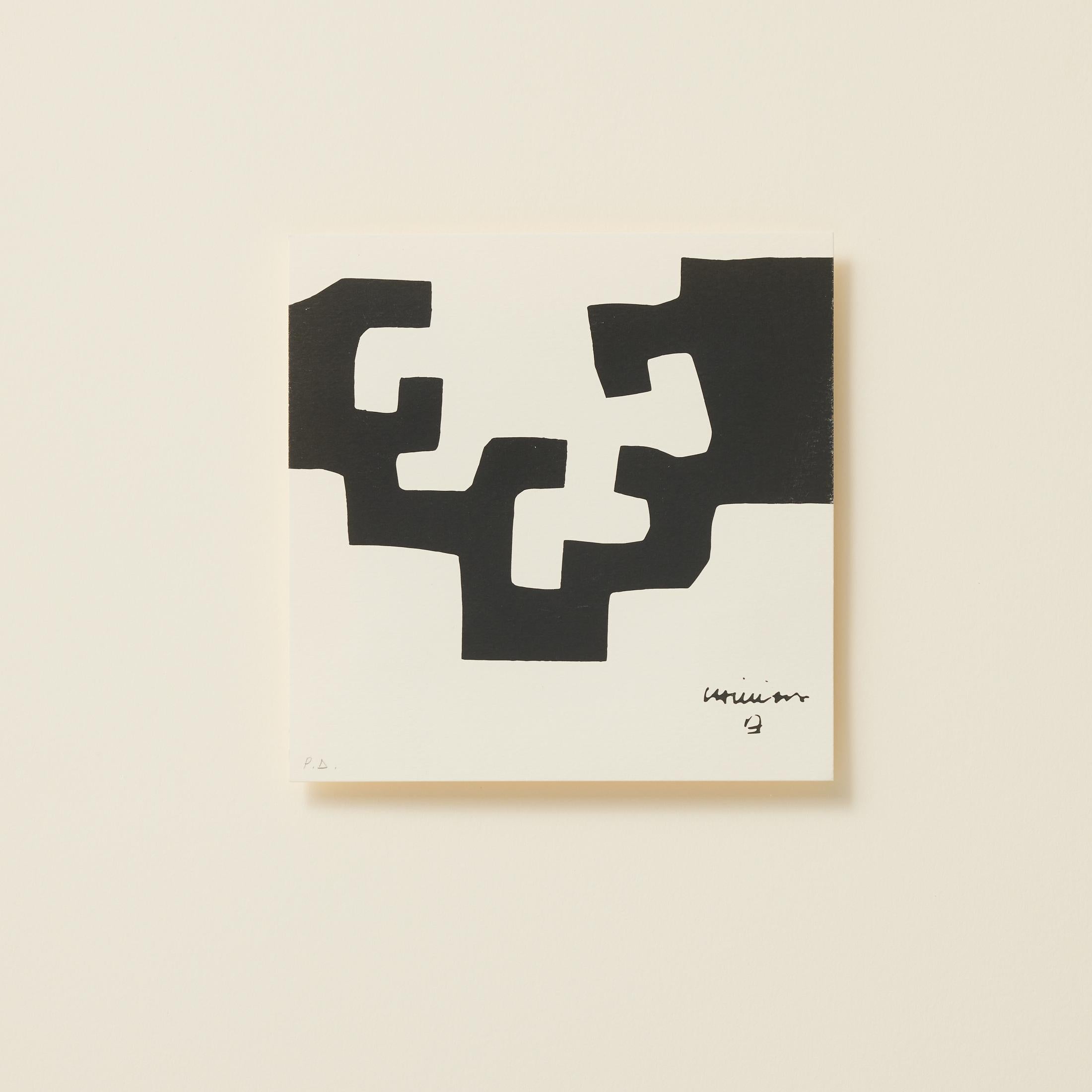 Mid-Century Modern Eduardo Chillida Framed Lithograph, 1975 en vente
