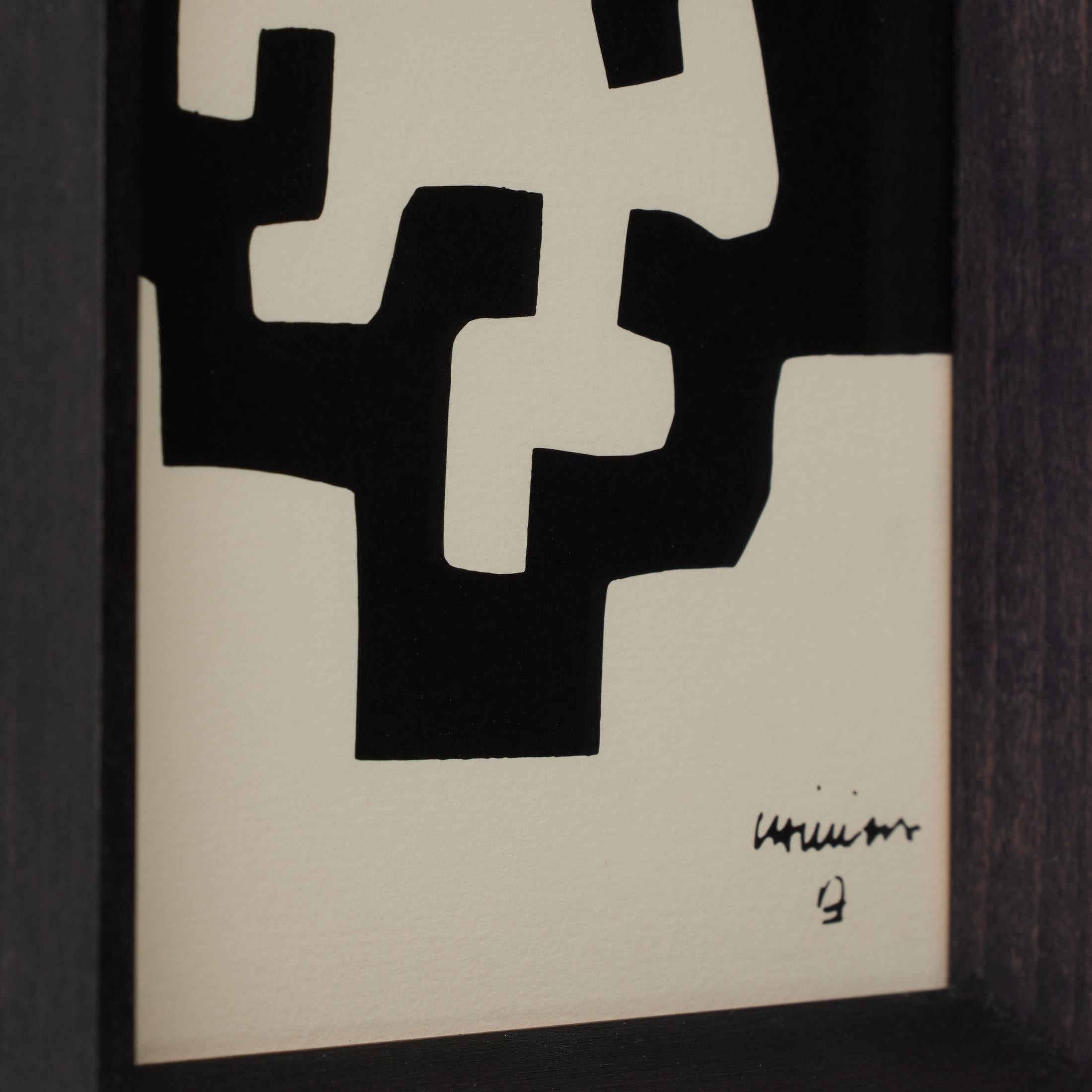 Late 20th Century Eduardo Chillida Framed Lithograph, 1975 For Sale