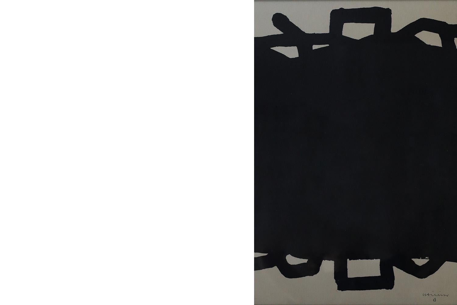 Eduardo Chillida, Original Vintage Lithograph on cardboard, Framed In Good Condition For Sale In Warszawa, Mazowieckie