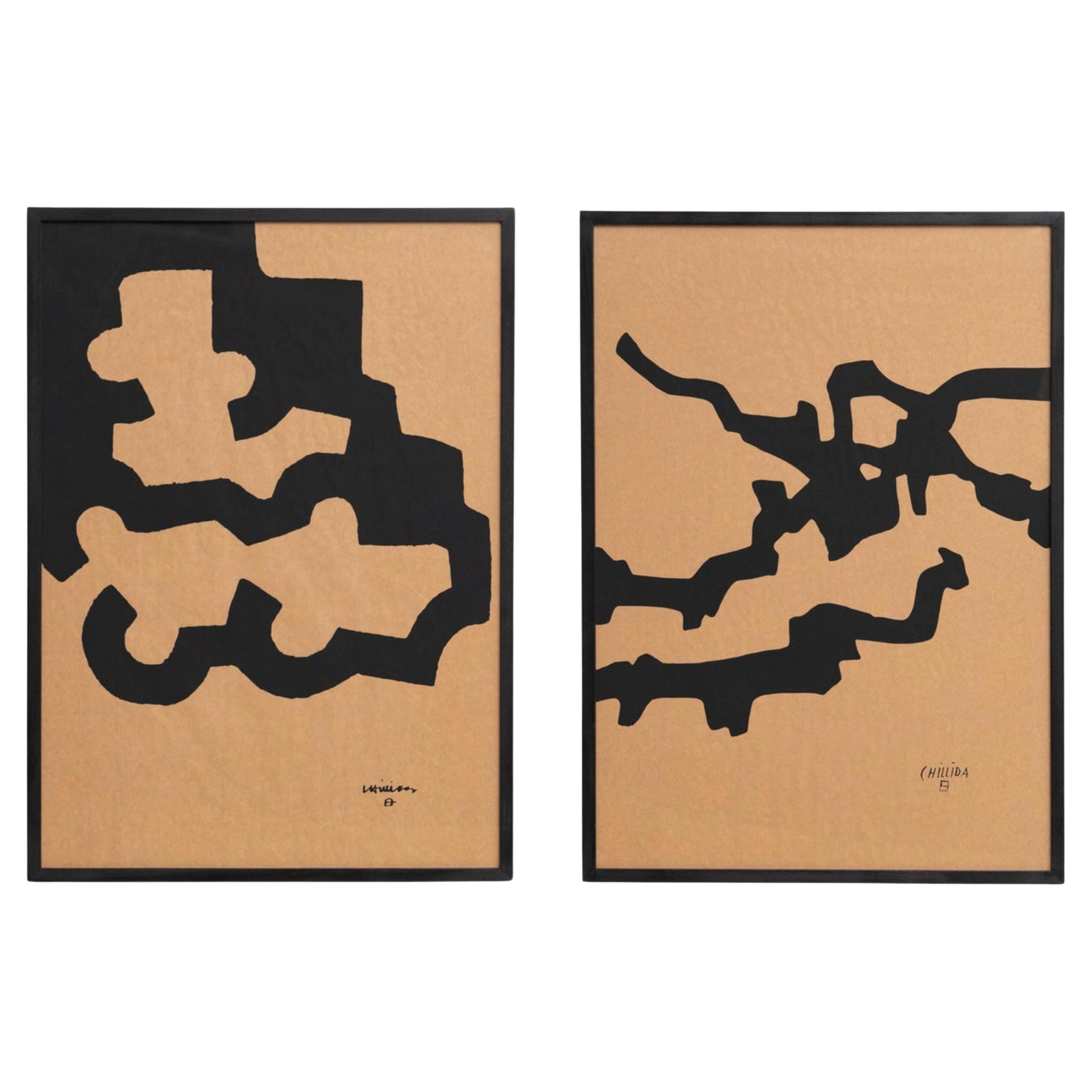 Grabados de Eduardo Chillida, lote de 2, hacia 1990