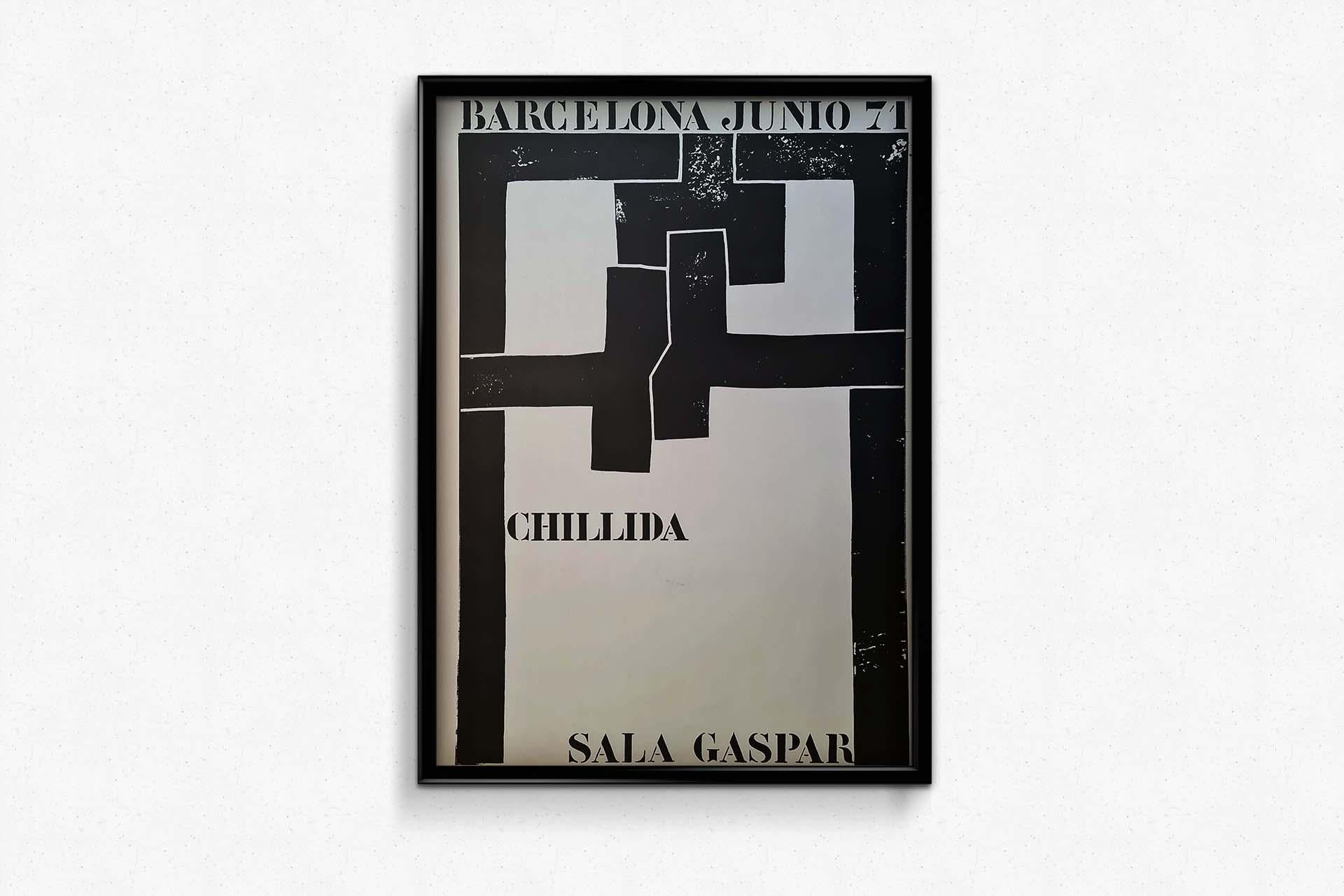 Affiche originale d'une exposition d'Eduardo Chillida à la Sala Gaspar, 1971 en vente 1