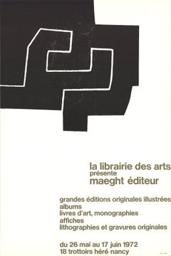 1972 Eduardo Chillida 'La Librairie des Arts' Abstract Black & White France Lith