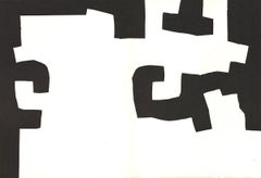 1973 Eduardo Chillida 'Sans Titre (Untitled)' Abstract Black & White Lithograph